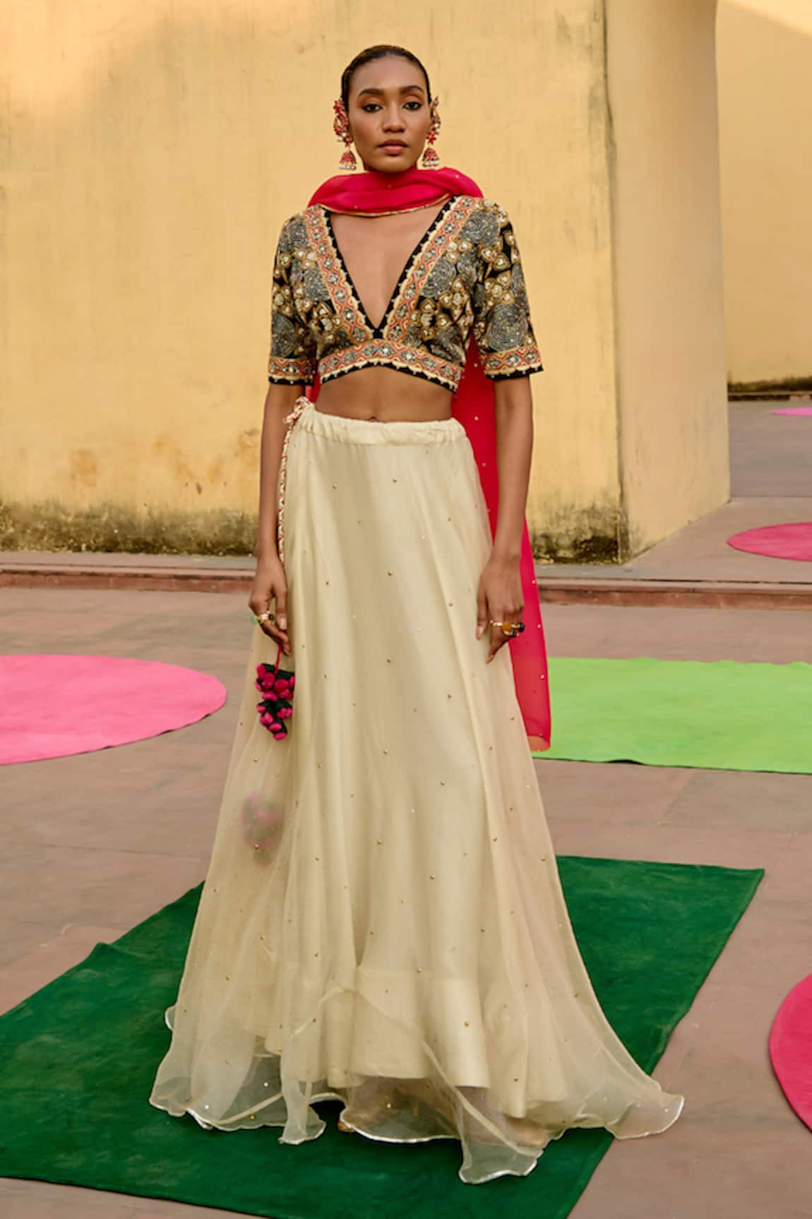 Swati Vijaivargie Chand Embroidered Blouse & Lehenga Set 