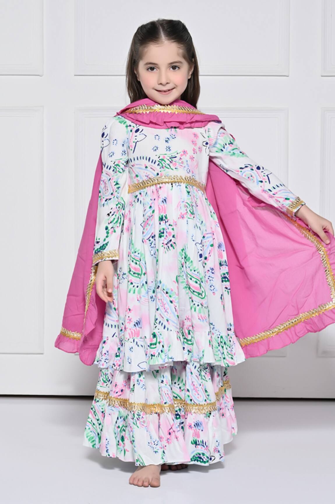 The Pony & Peony Co. Paisley Print Anarkali Pant Set 