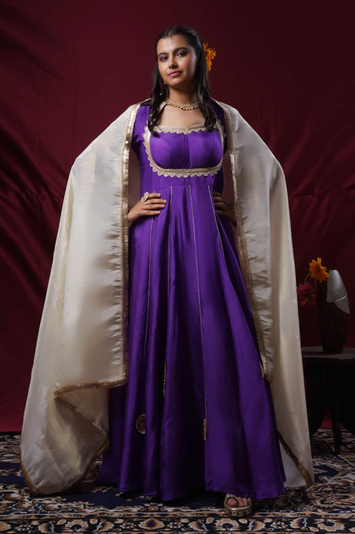 Saangi Embroidered Anarkali With Dupatta 