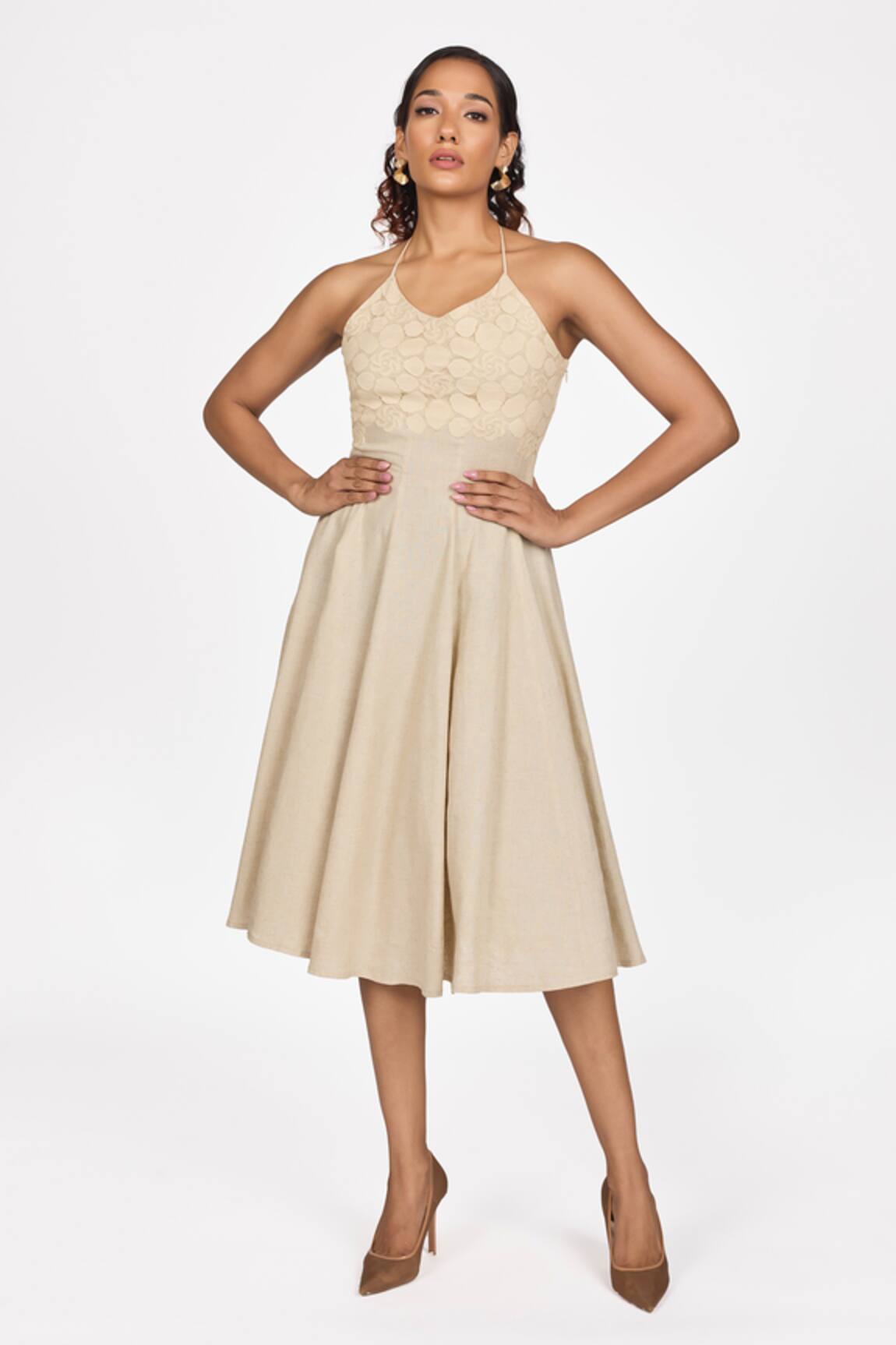 Dev And Viv Embroidered Yoke Dress 