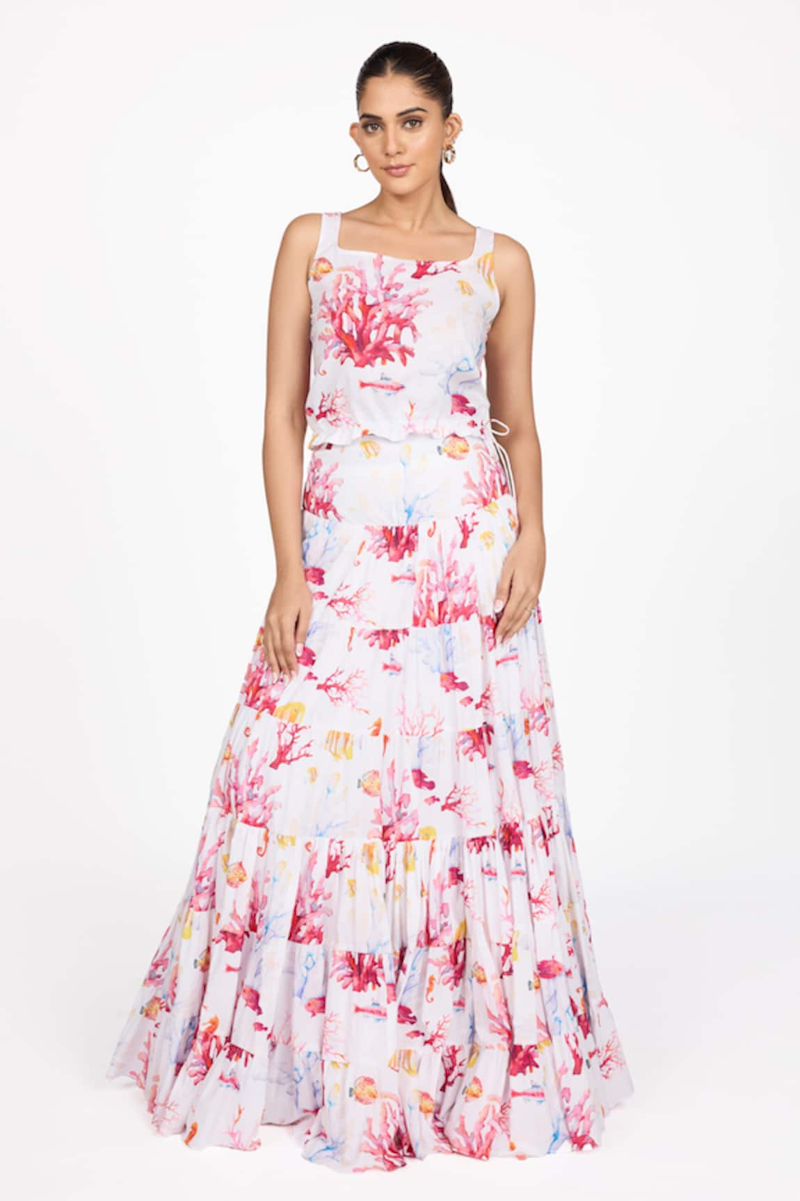 Dev And Viv Floral Print Top With Skirt 