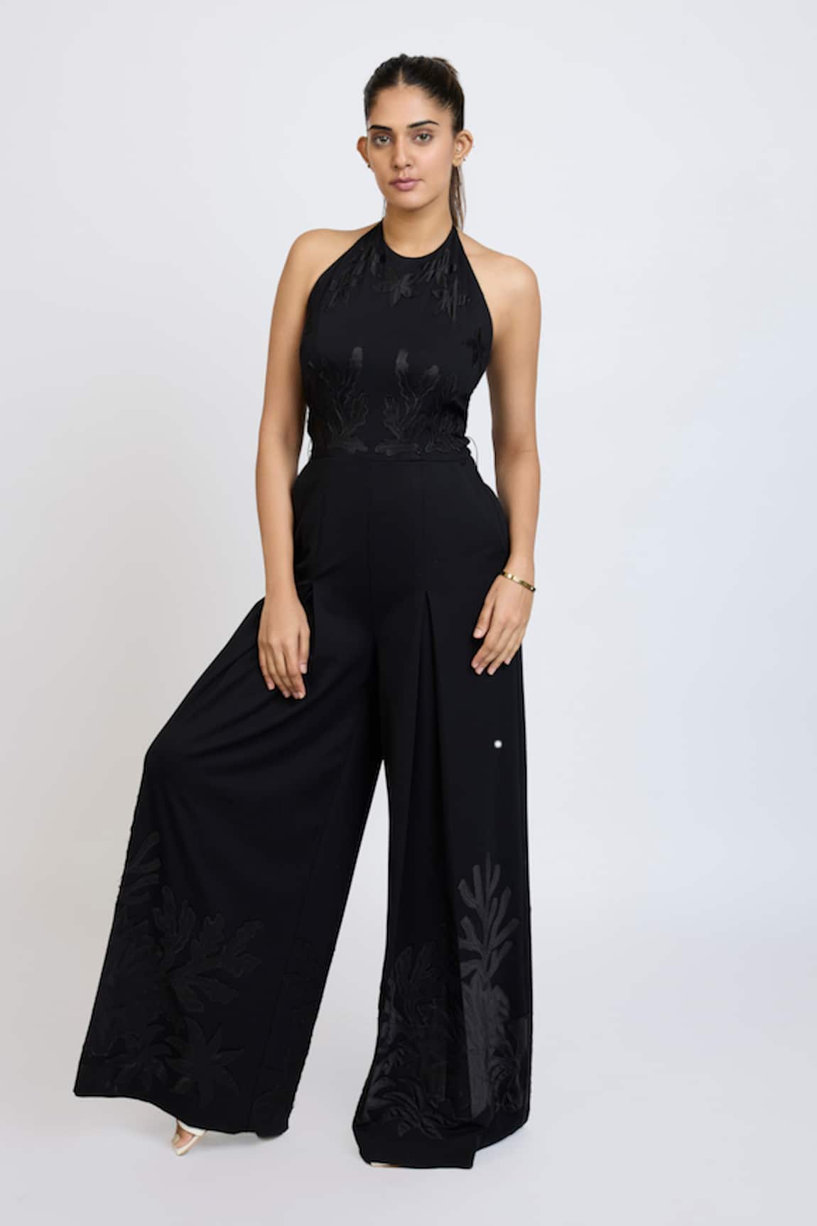 Dev And Viv Tonal Embroidered Jumpsuit 