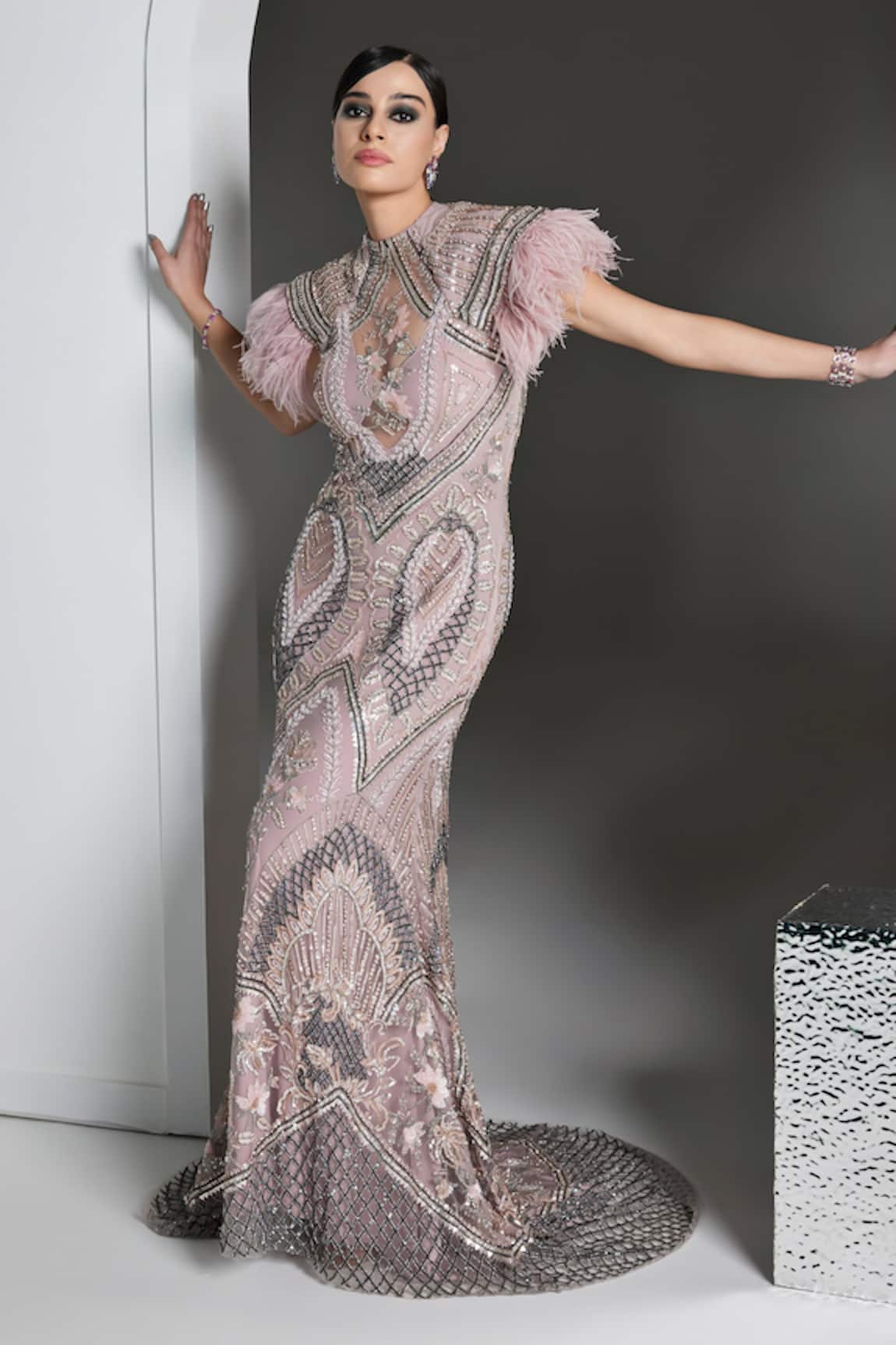 Opus Atelier Mauve Christina Embroidered Gown