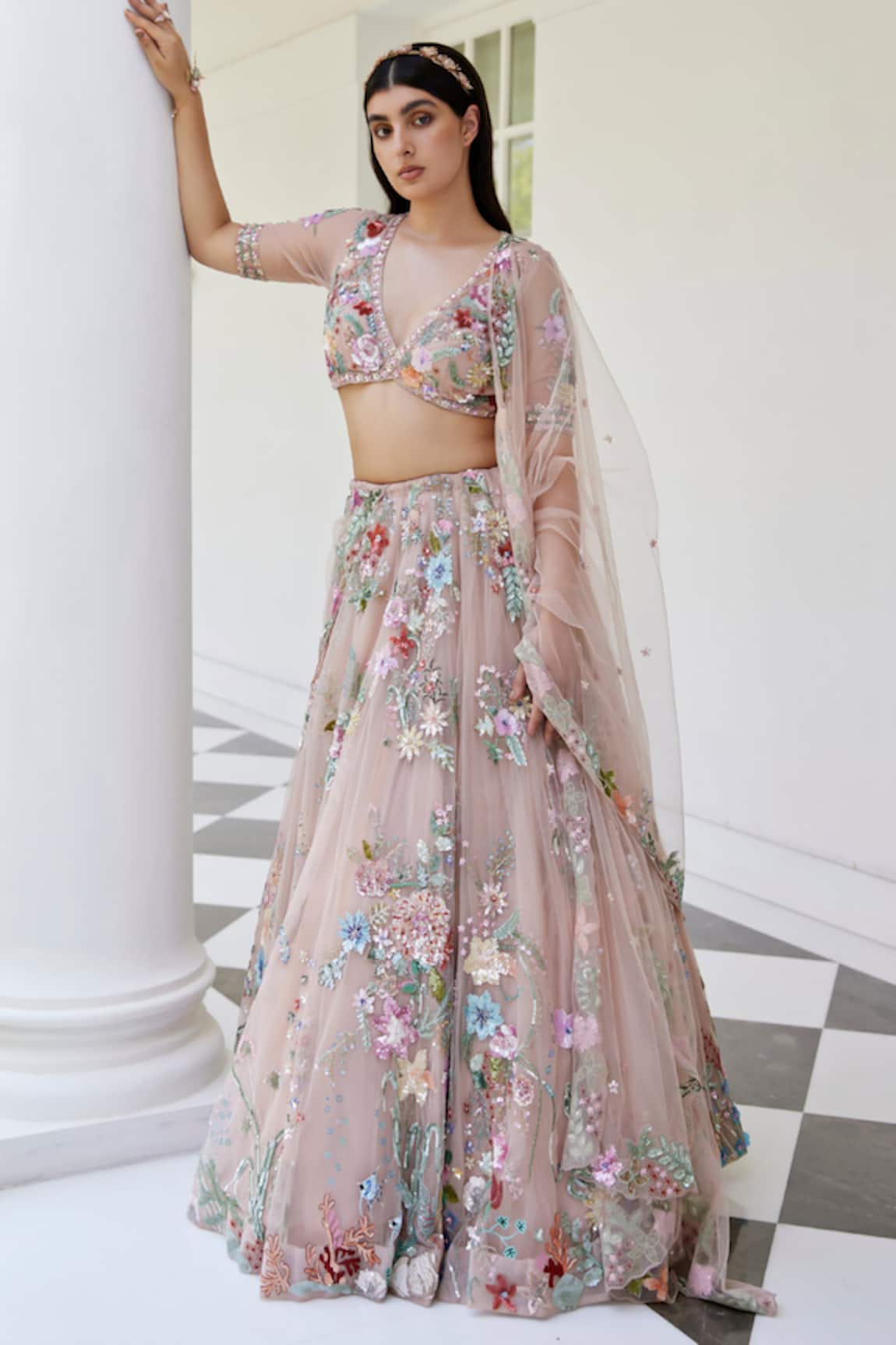 Opus Atelier Botanical Embroidered Lehenga Set