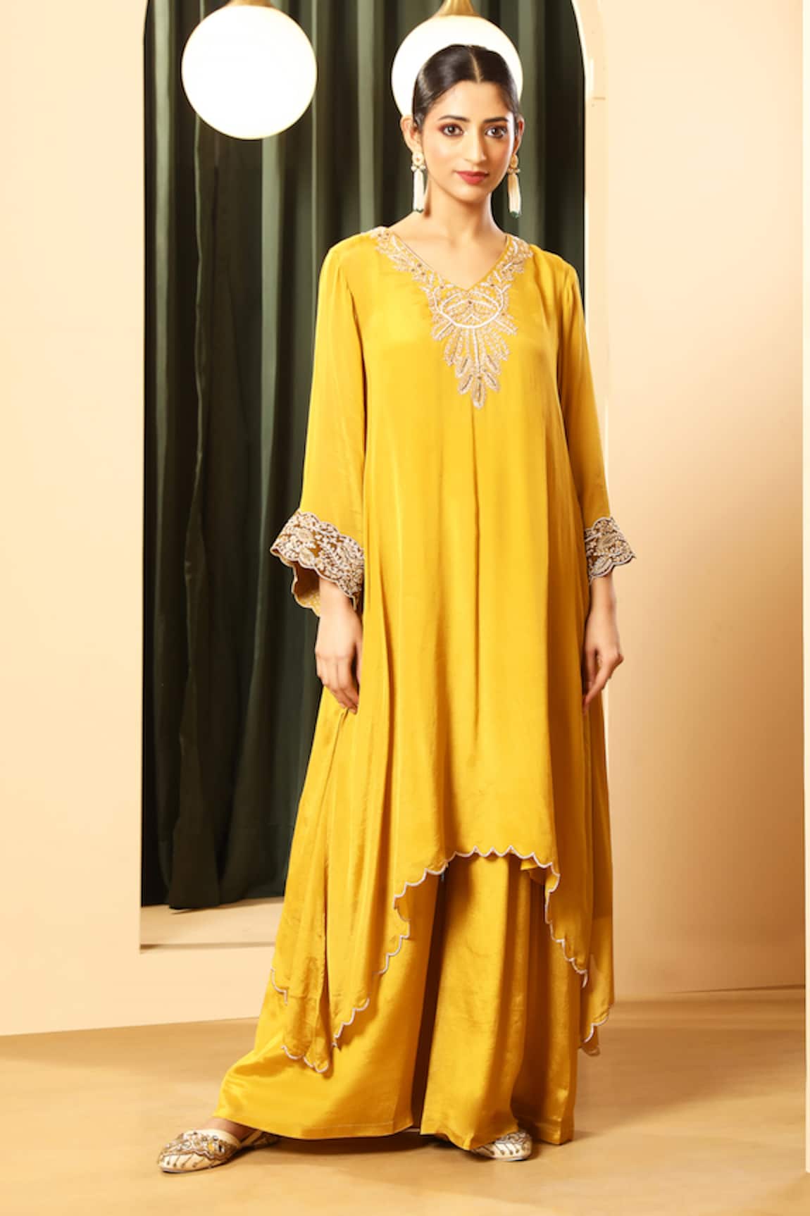 House Of Supriya Embroidered Kurta With Palazzo 