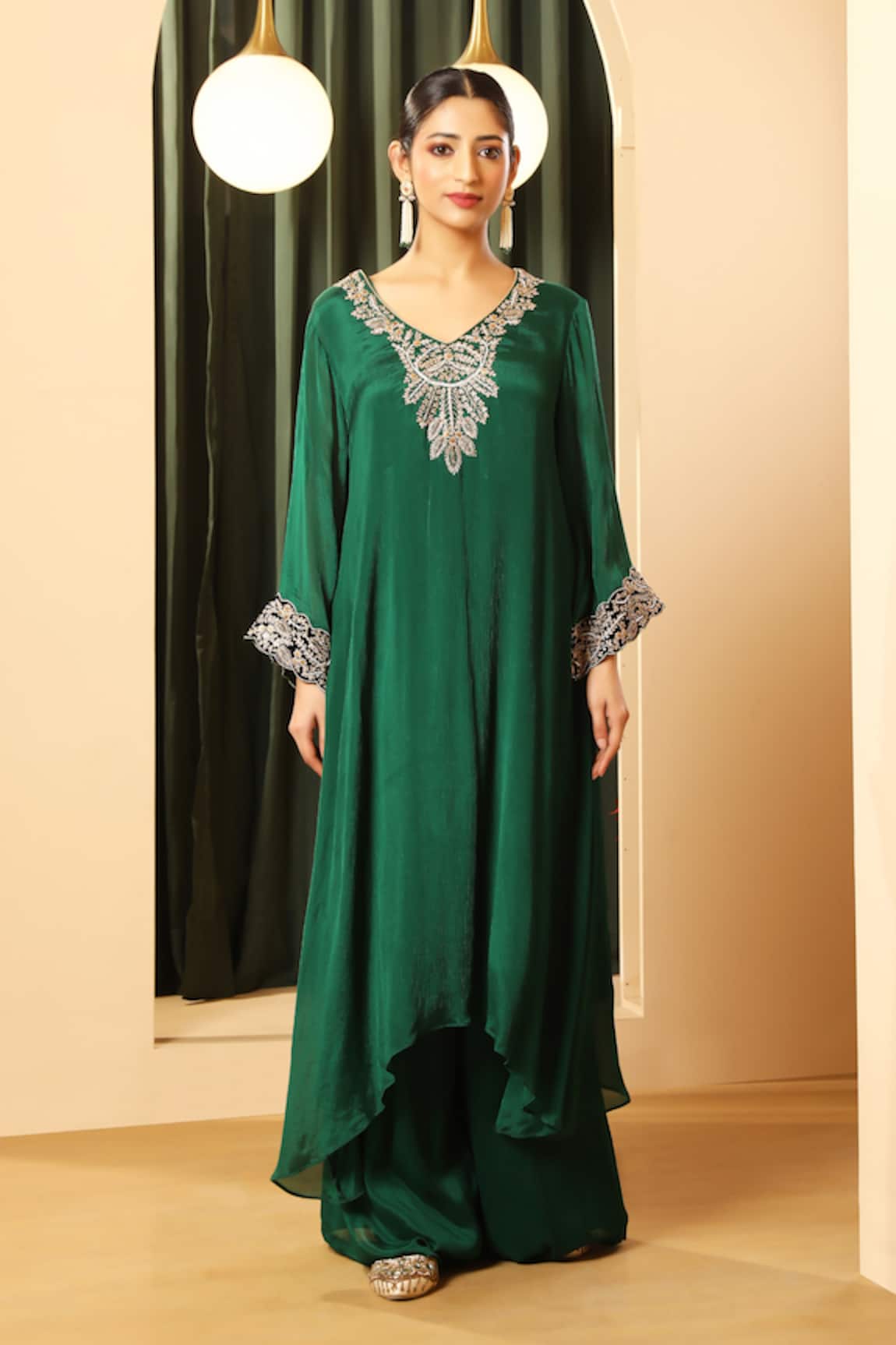 House Of Supriya Embroidered Kurta With Palazzo 