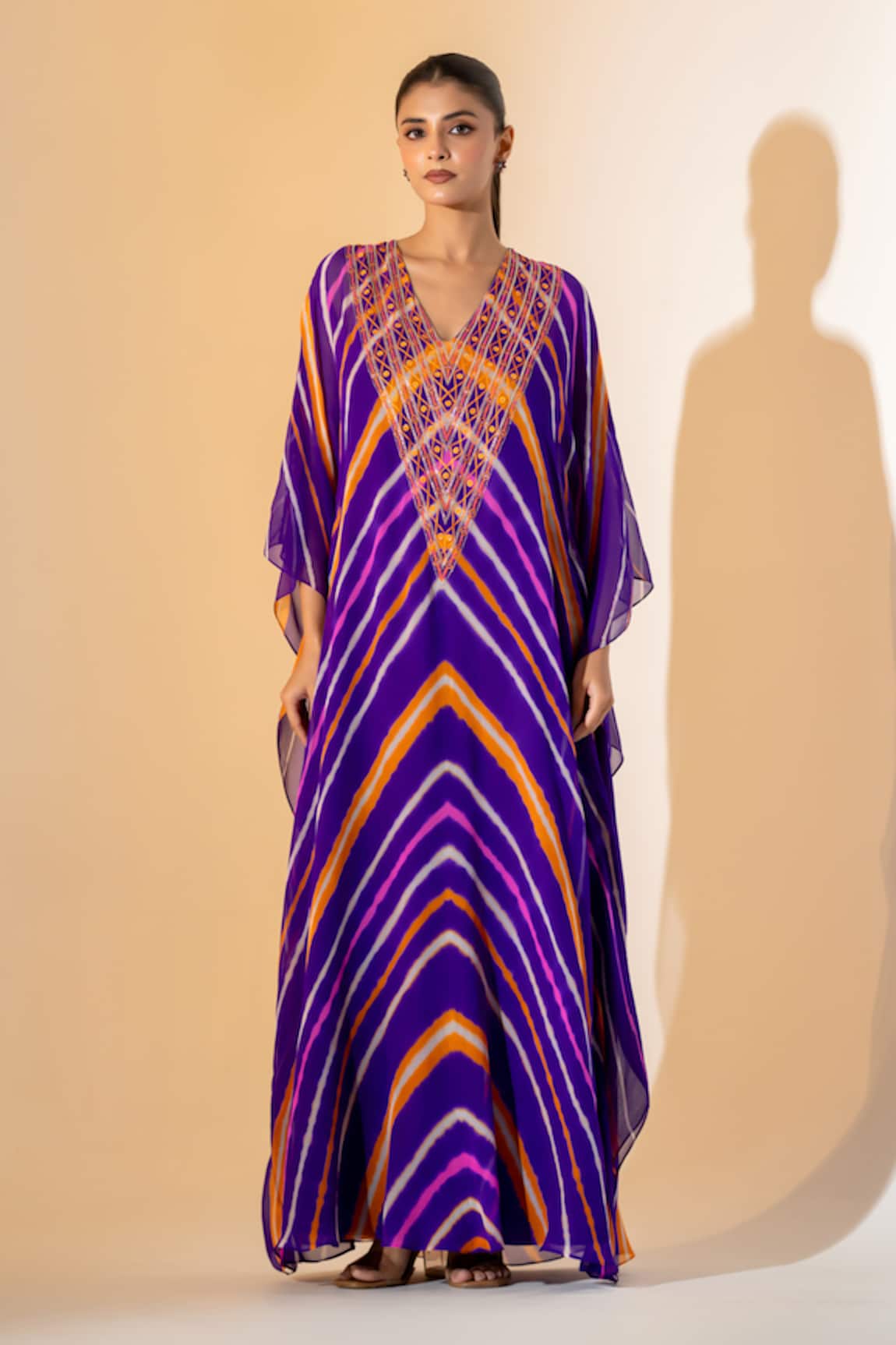 K-Anshika Leheriya Pattern Kaftan 