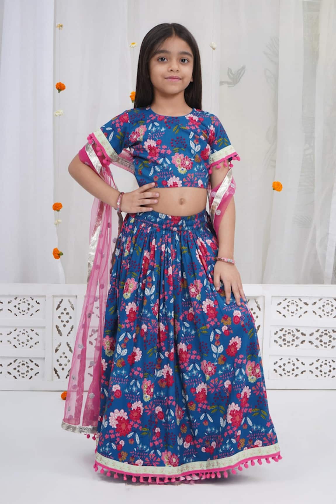Little Bansi Floral Pattern Lehenga Set 