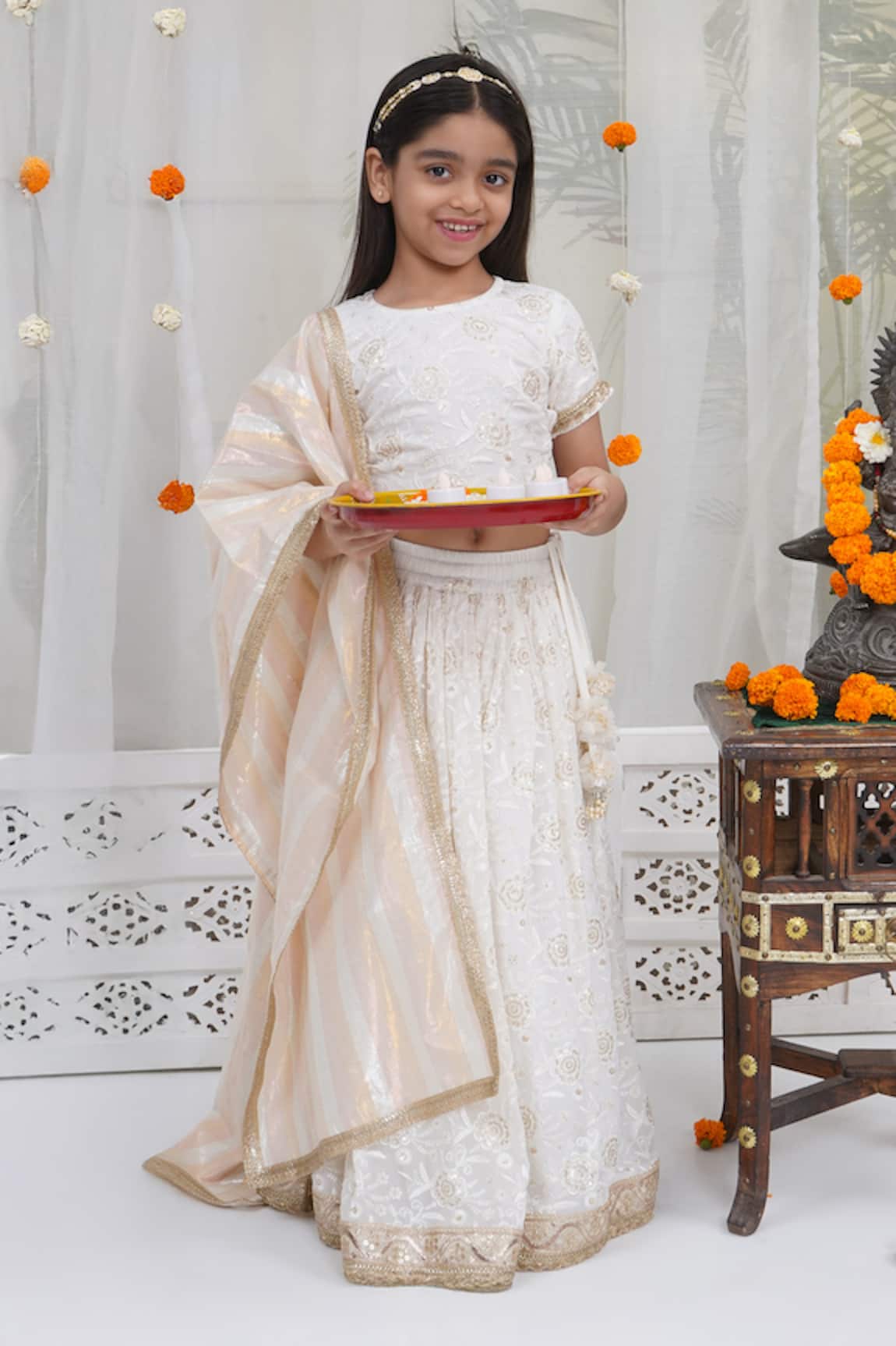 Little Bansi Floral Pattern Lehenga Set 