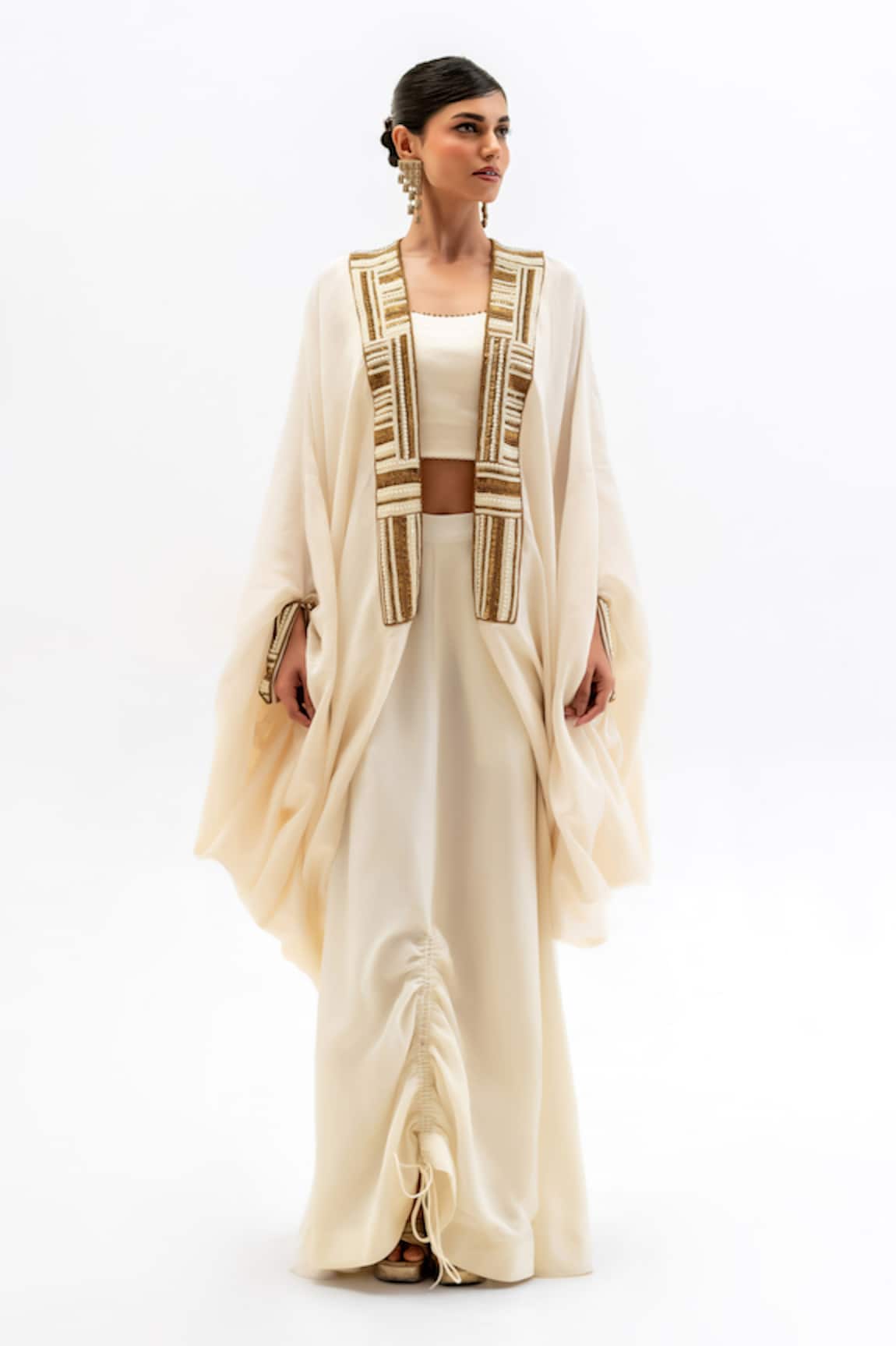 Garo Tribal Embroidered Cape & Pant Set 