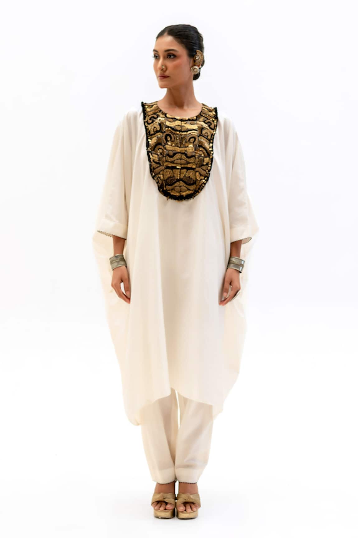 Garo Tribal Embroidered Kaftan With Pant 