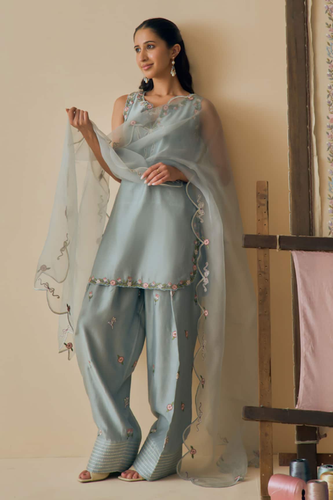 Bhawna Sethi Aasmani Embroidered Kurta Set 