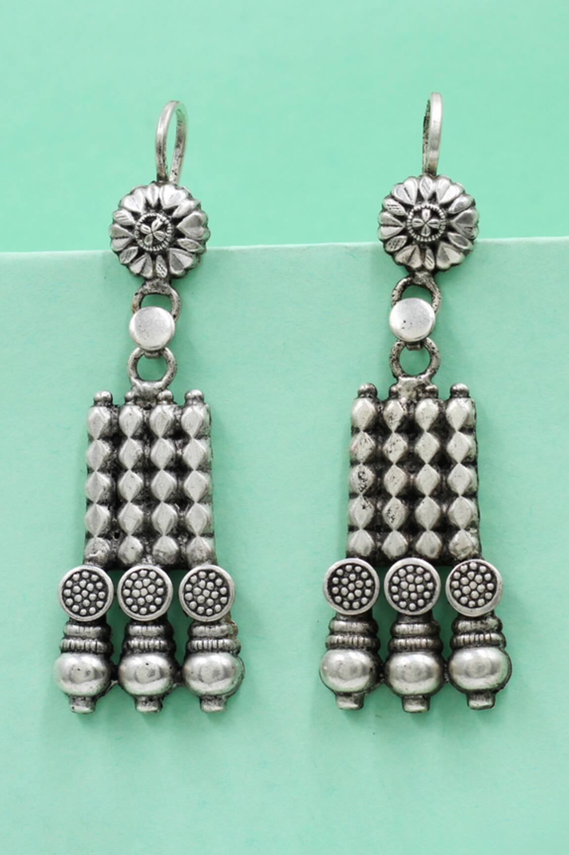 Sangeeta Boochra Bohemian Charm Silver Earrings 