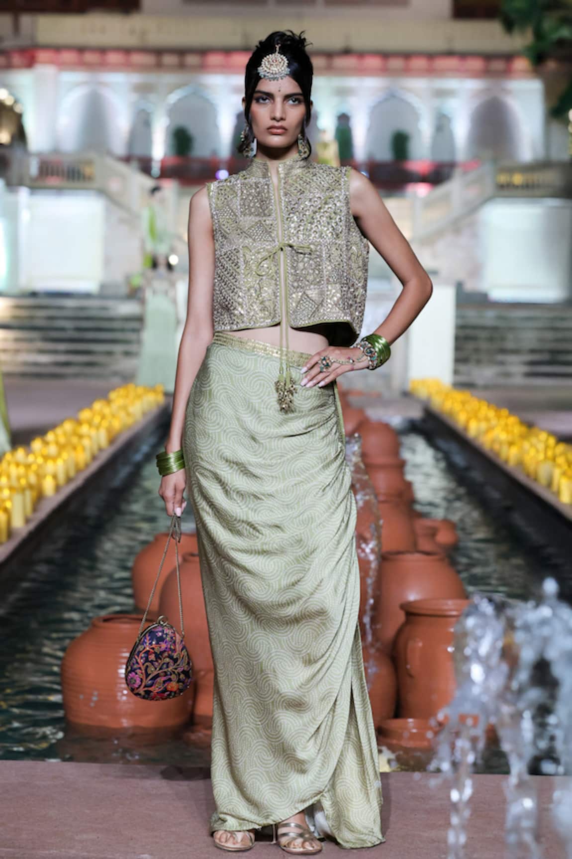 Punit Balana Marodi Embellished Waistcoat & Skirt Set 