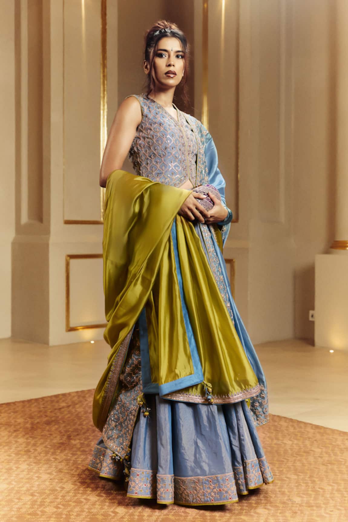 Punit Balana Amer Embroidered Koti Jacket & Lehenga Set 