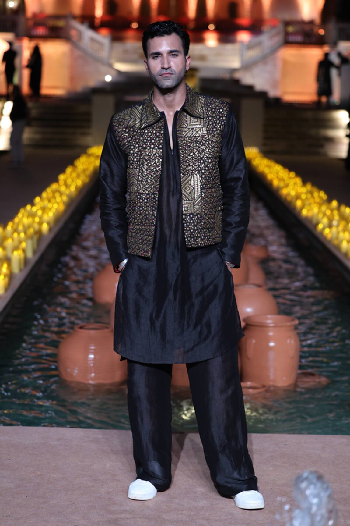 Punit Balana Coin Embroidered Jacket & Pant Set 