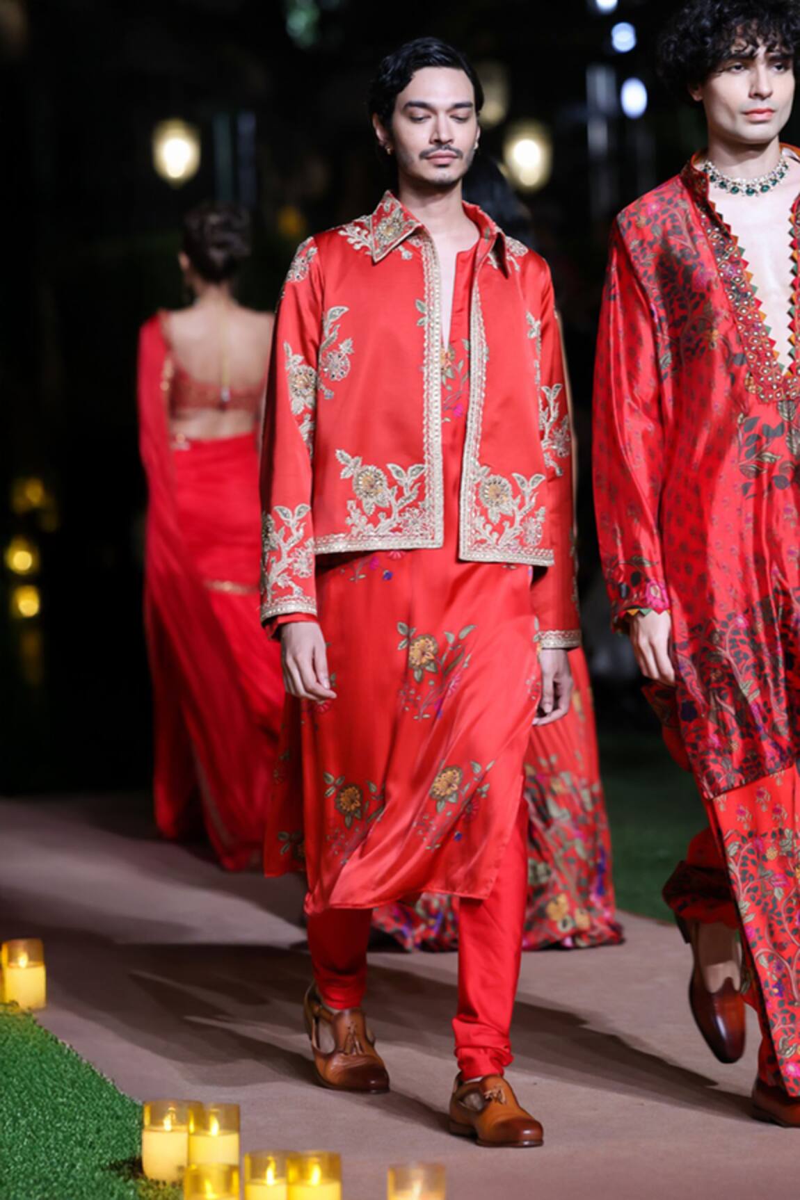 Punit Balana Surkh Laal Embroidered Jacket Kurta Set 