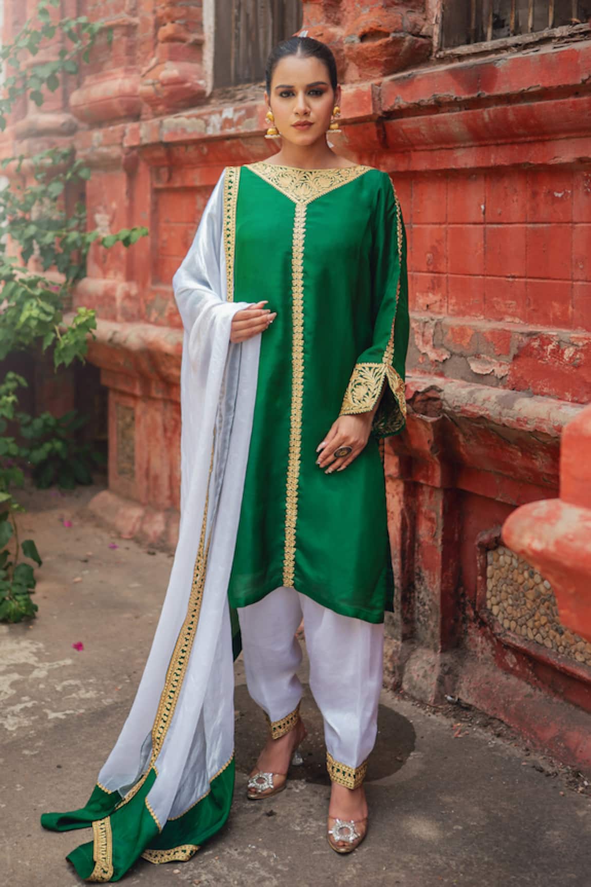 Wazir C Floral Work Kurta Salwar Set 