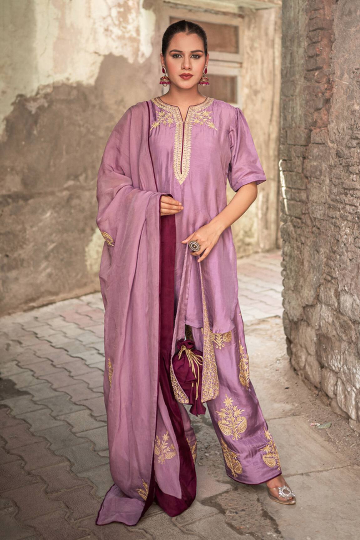 Wazir C Floral Work Kurta Salwar Set 