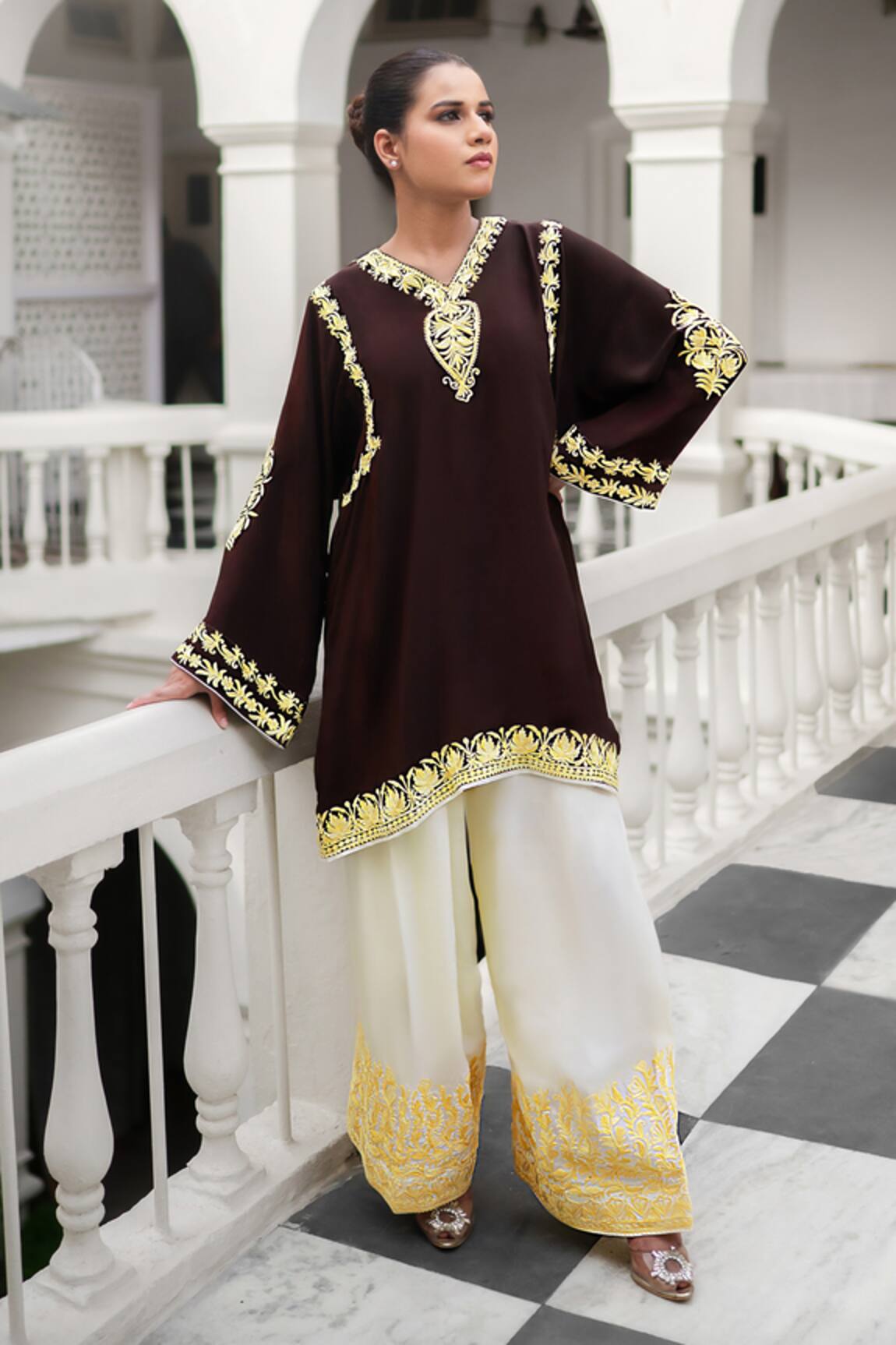 Wazir C Kashmira Tilla Work Kurta With Salwar 