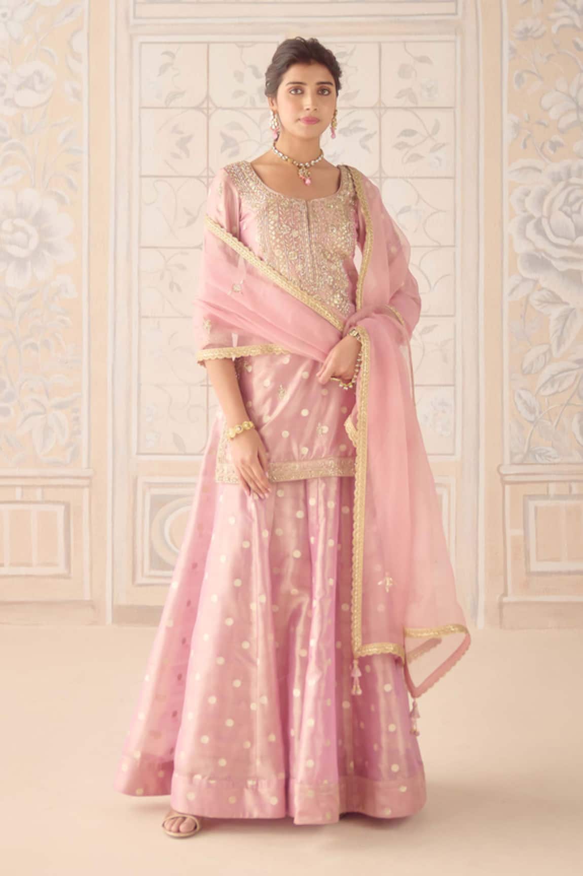 Shyam Narayan Prasad Embroidered Kurta Sharara Set 