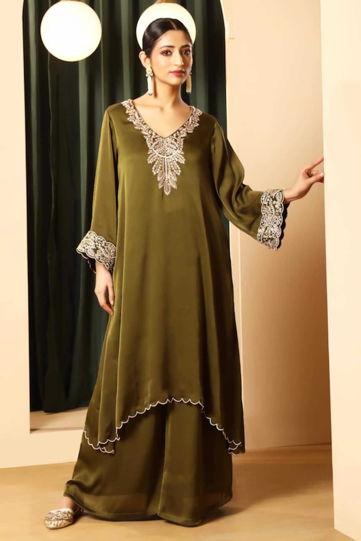 House Of Supriya Embroidered Kurta With Palazzo 