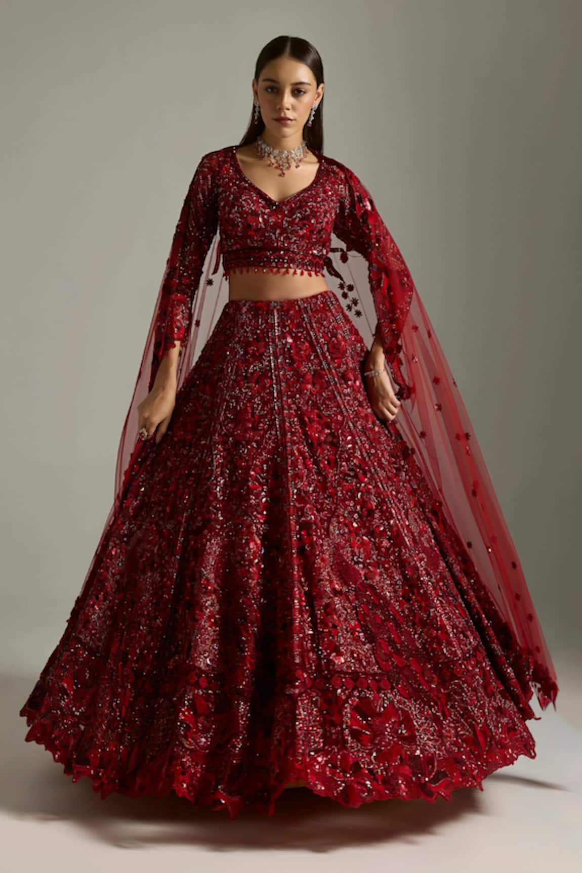 Opus Atelier Red Lilith Bridal Lehenga Set 