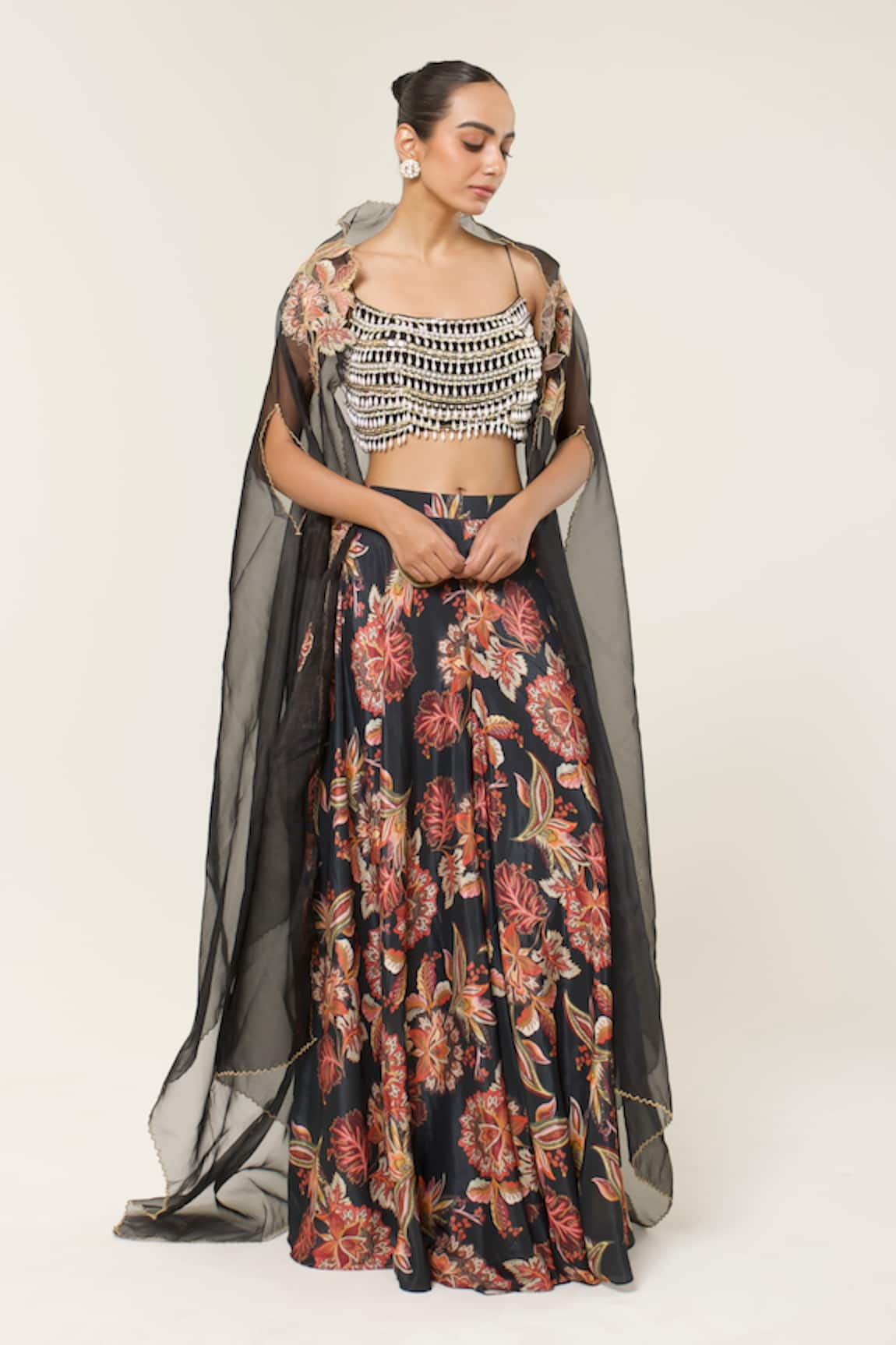 Libas Cafe by Nidhi & Ashish Embroidered Blouse & Printed Sharara Set