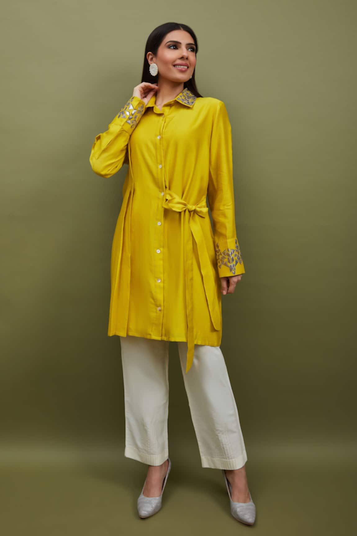 Sandhya Shah Pleated Shirt Tunic With Pant 