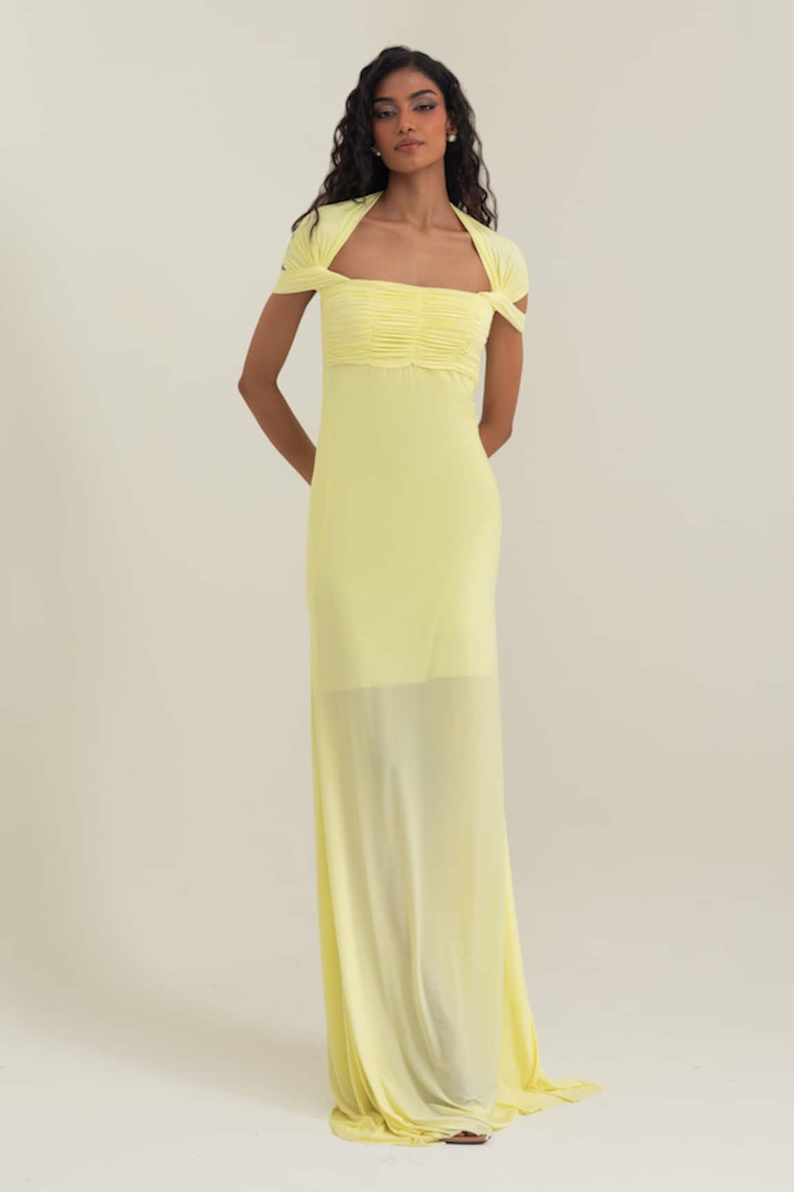 Pinup By Astha Capri Square Neck Gown 
