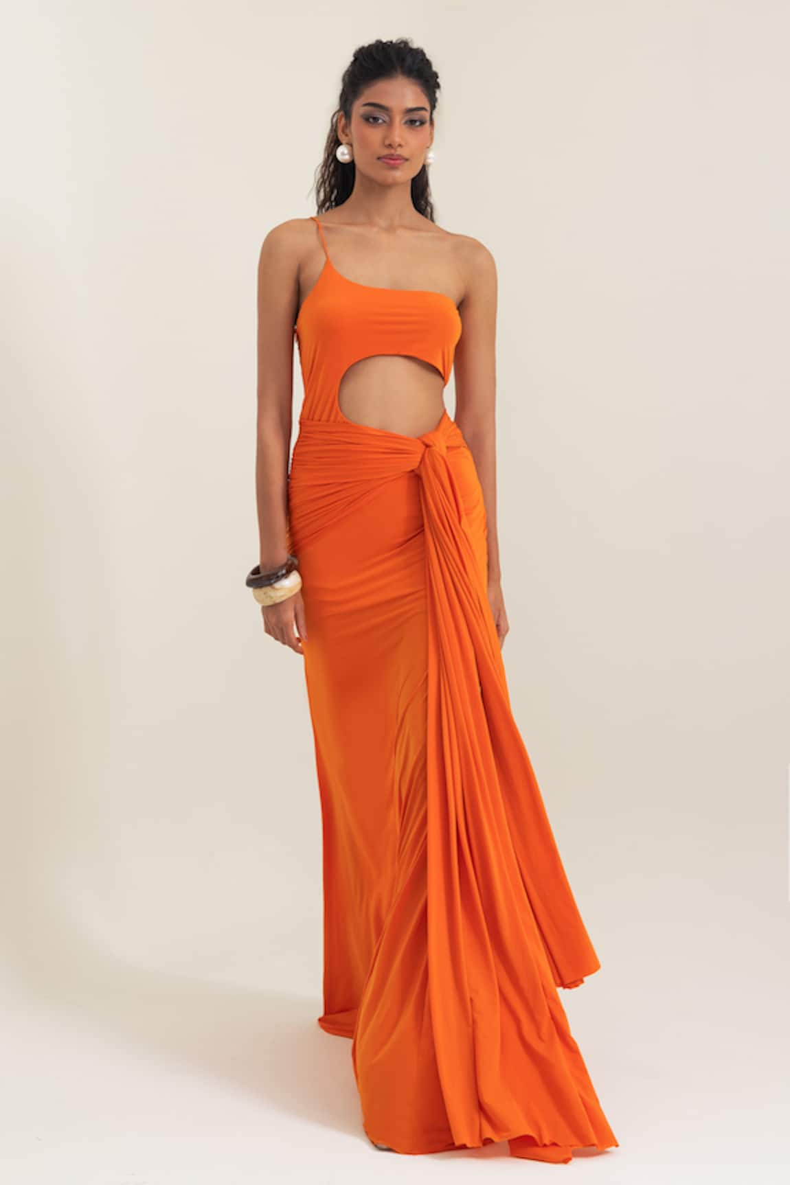 Pinup By Astha Turin Asymmetric Gown 