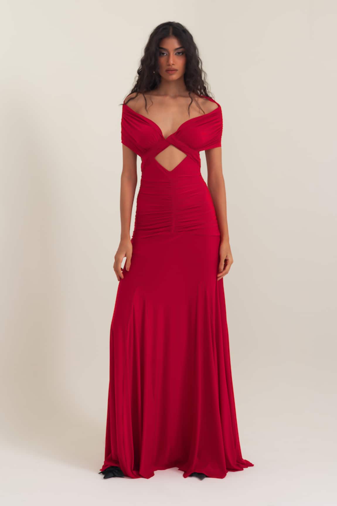 Pinup By Astha Florence Plunge V Neck Gown 