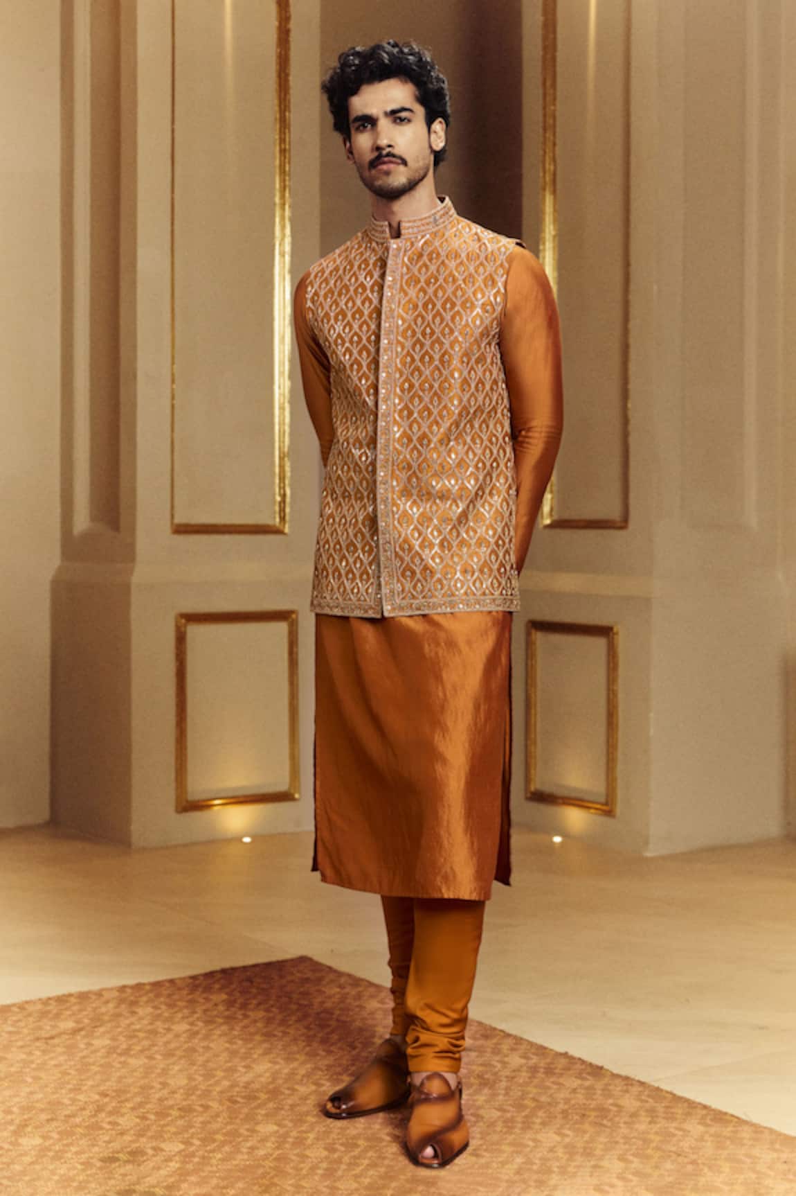 Punit Balana Hand Embroidered Nehru Jacket Set 