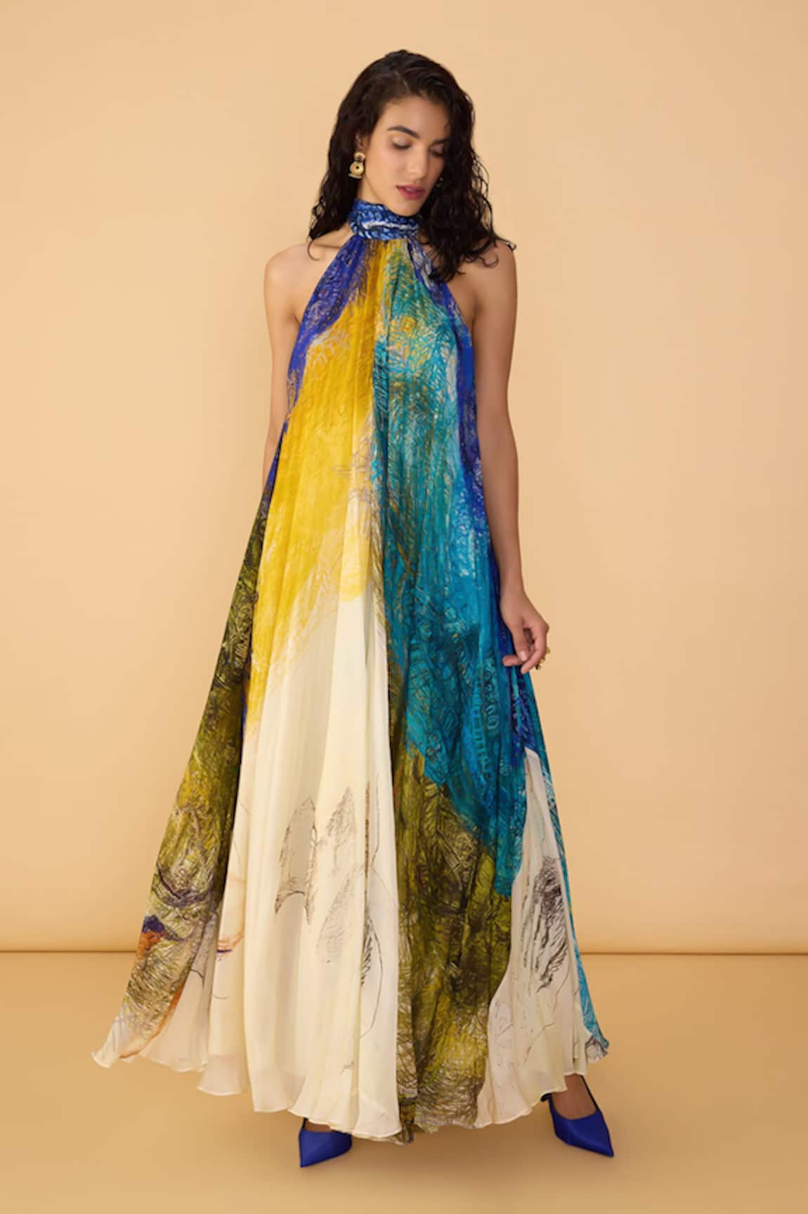 Saaksha & Kinni Scribble Dense Stella Printed Dress 