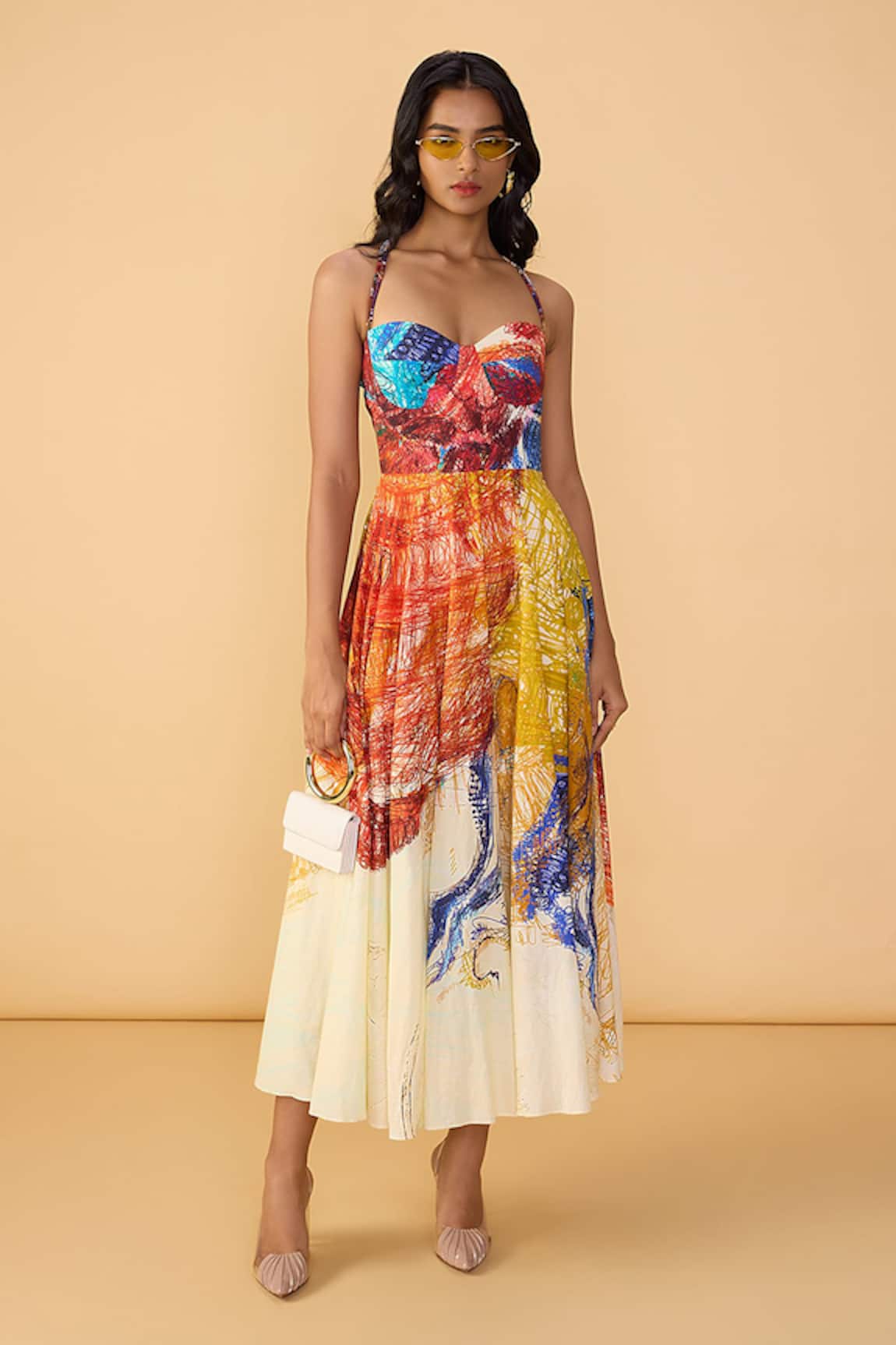 Saaksha & Kinni Scribble Dense Marilyn Printed Dress 