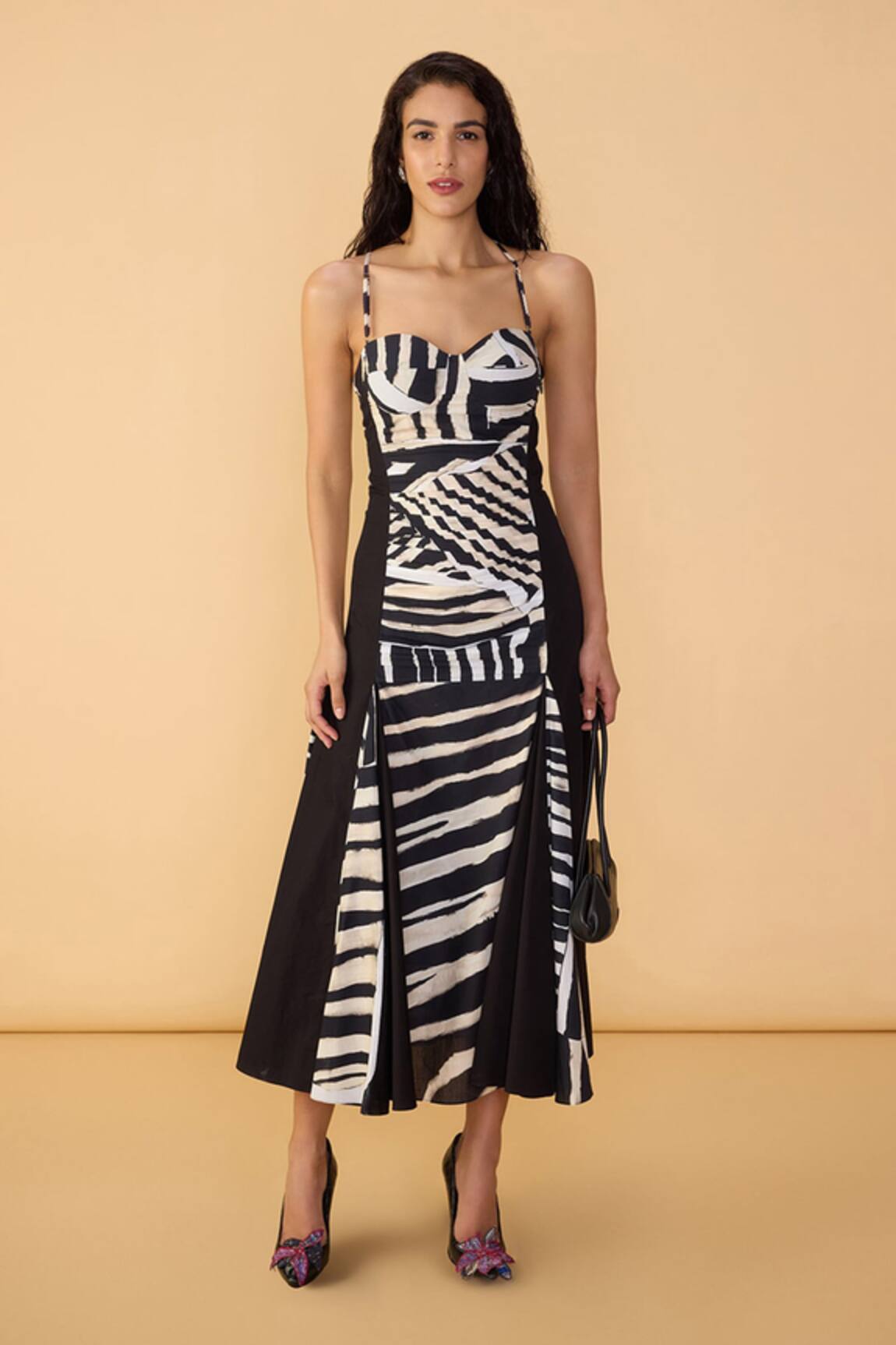 Saaksha & Kinni Black & White Stripe Mila Dress 