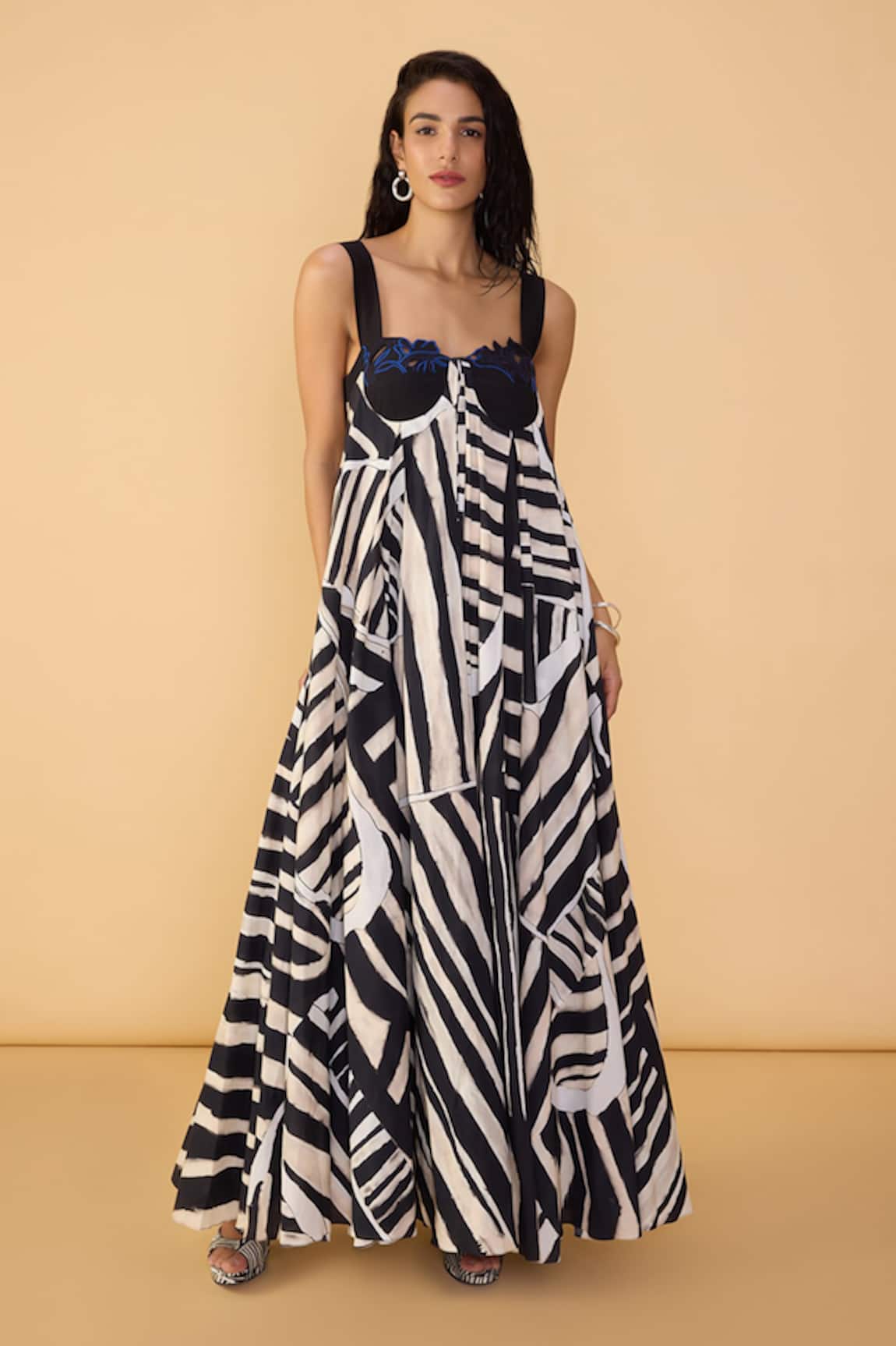 Saaksha & Kinni Black & White Stripe Vivi Dress 