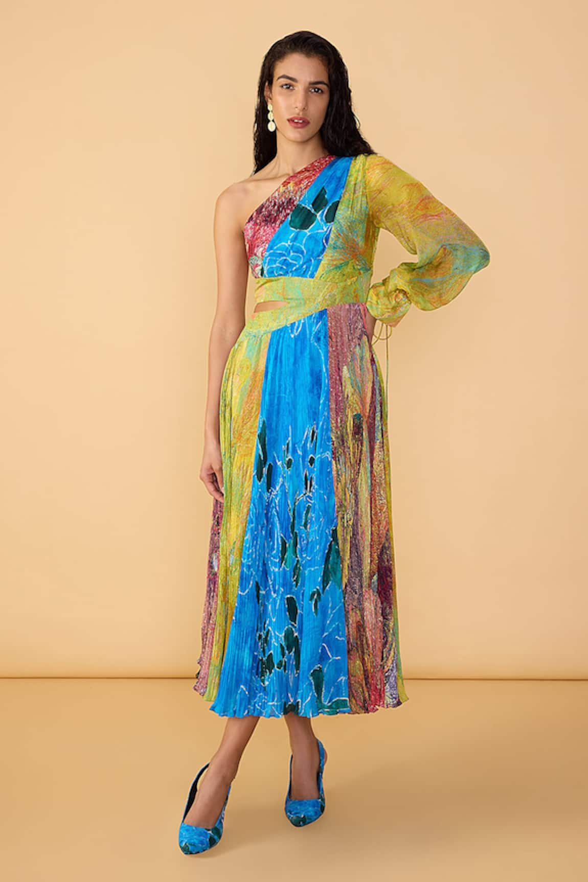 Saaksha & Kinni Floroscent Rose Shay Printed Dress 