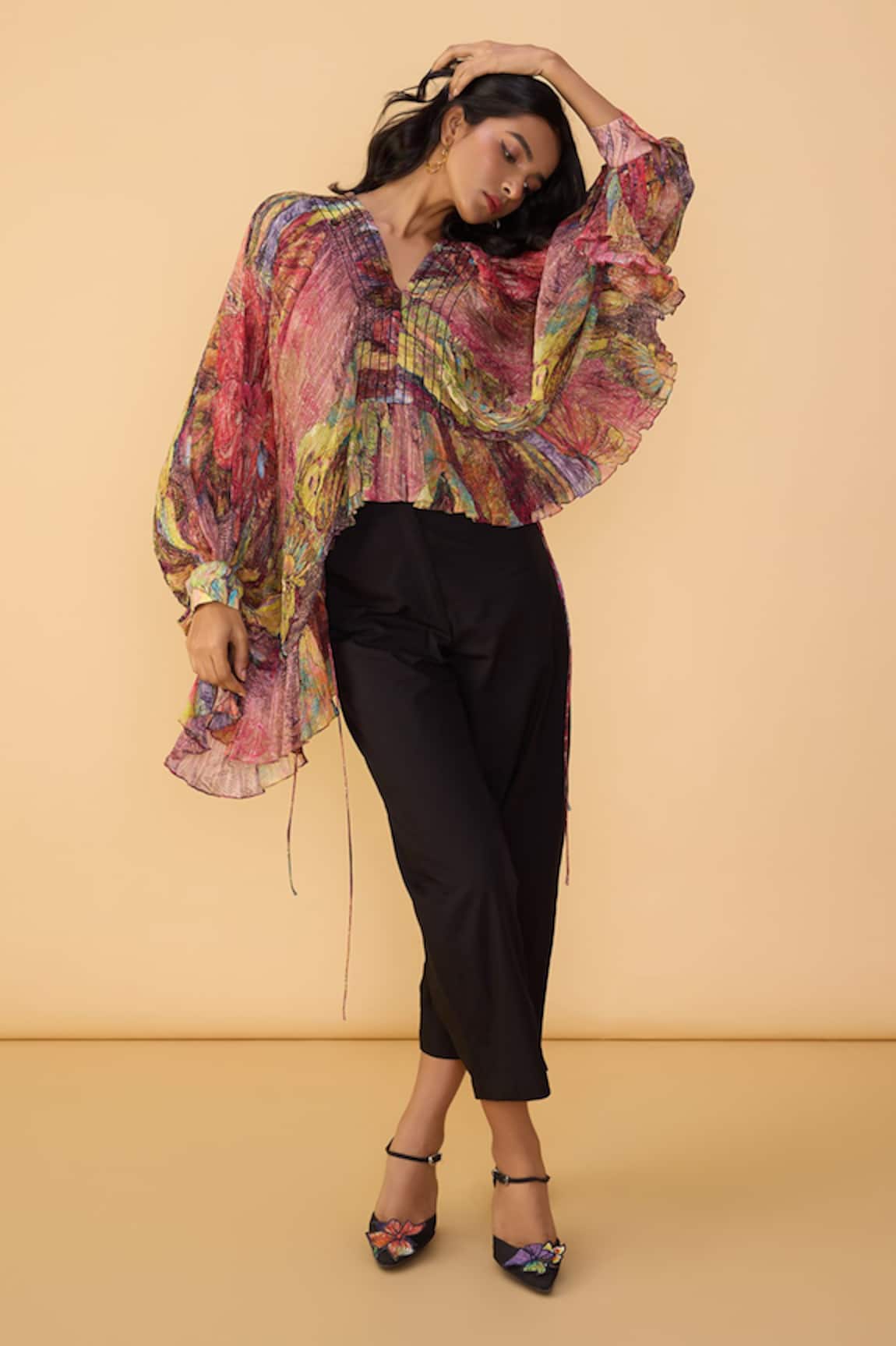 Saaksha & Kinni Flororoscent Daisy Heather Printed Blouse 