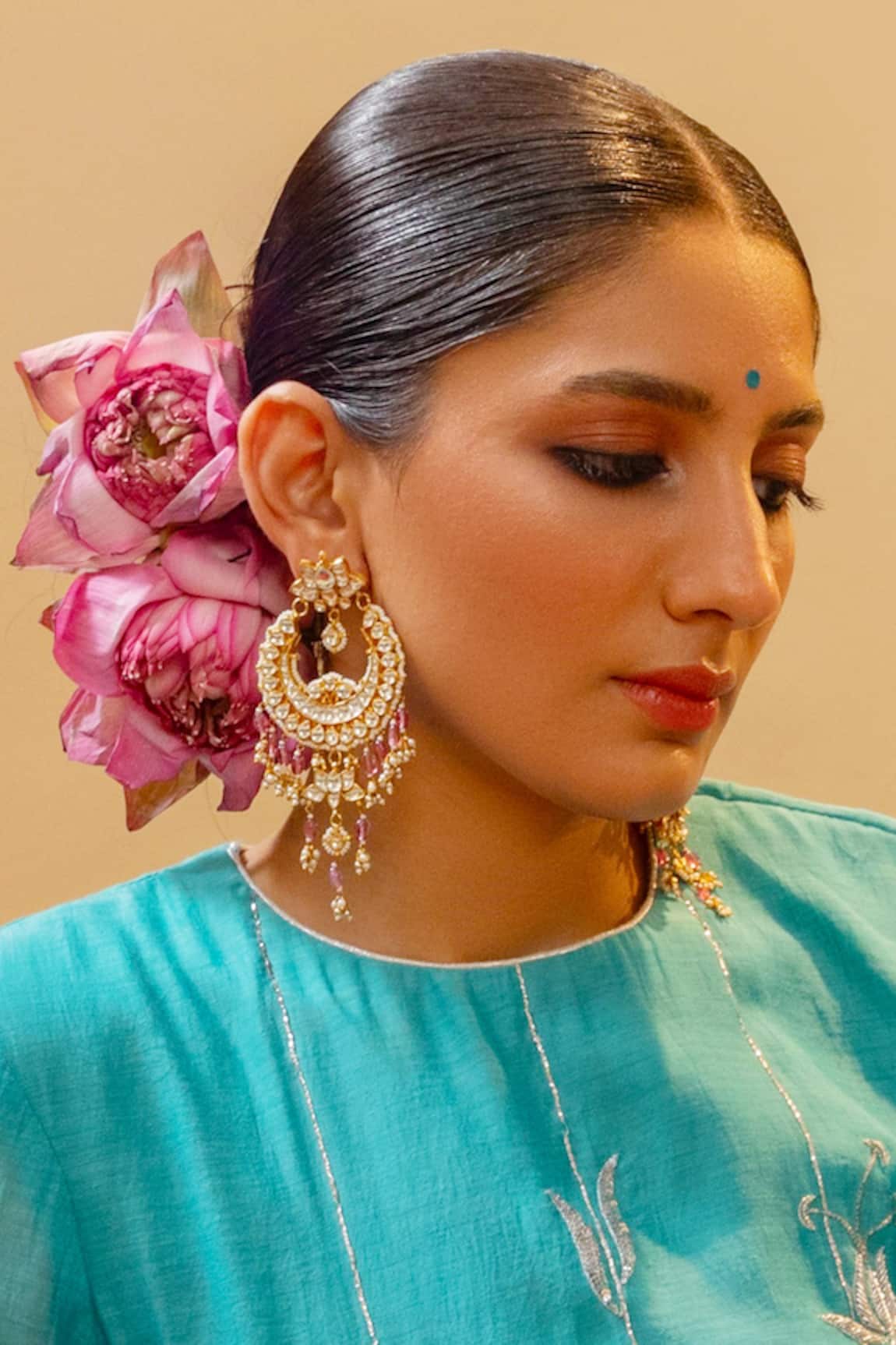 Maisara Jewelry Bead & Pearl Embellished Chandbalis 