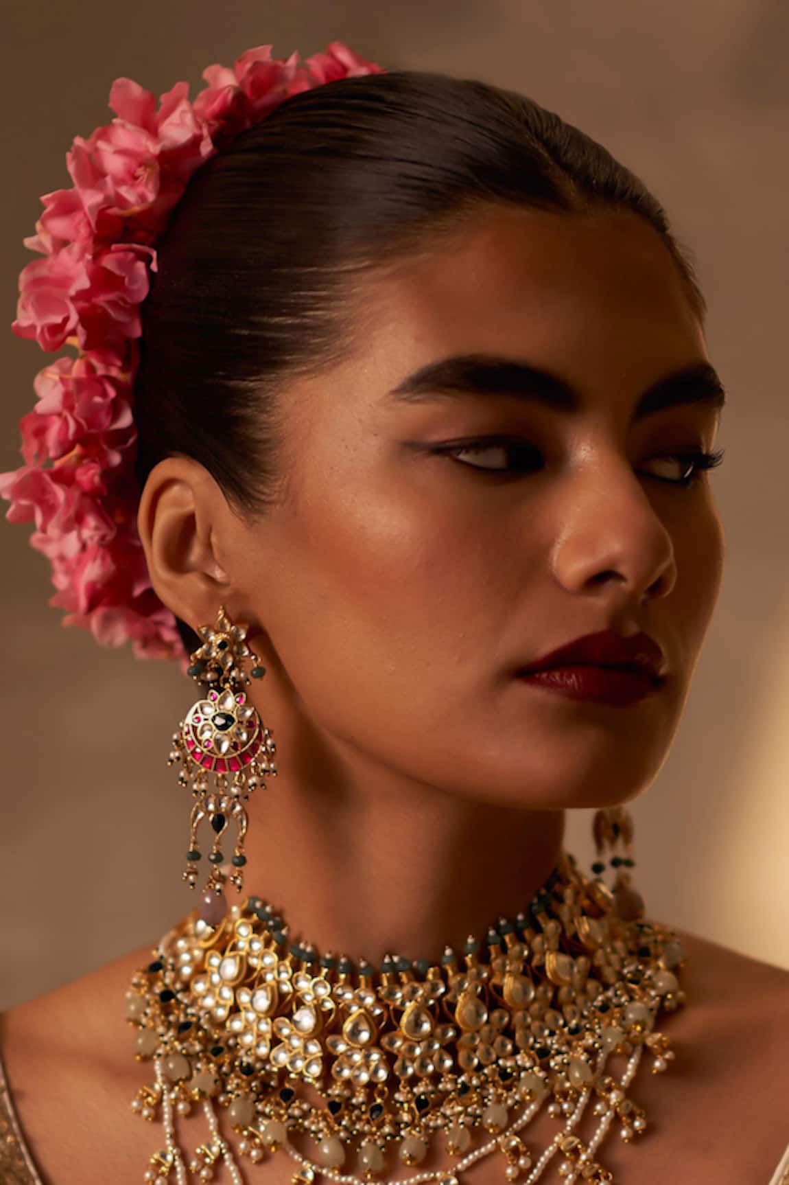 MAISARA JEWELRY Ishya Kundan Florin Embellished Earrings 