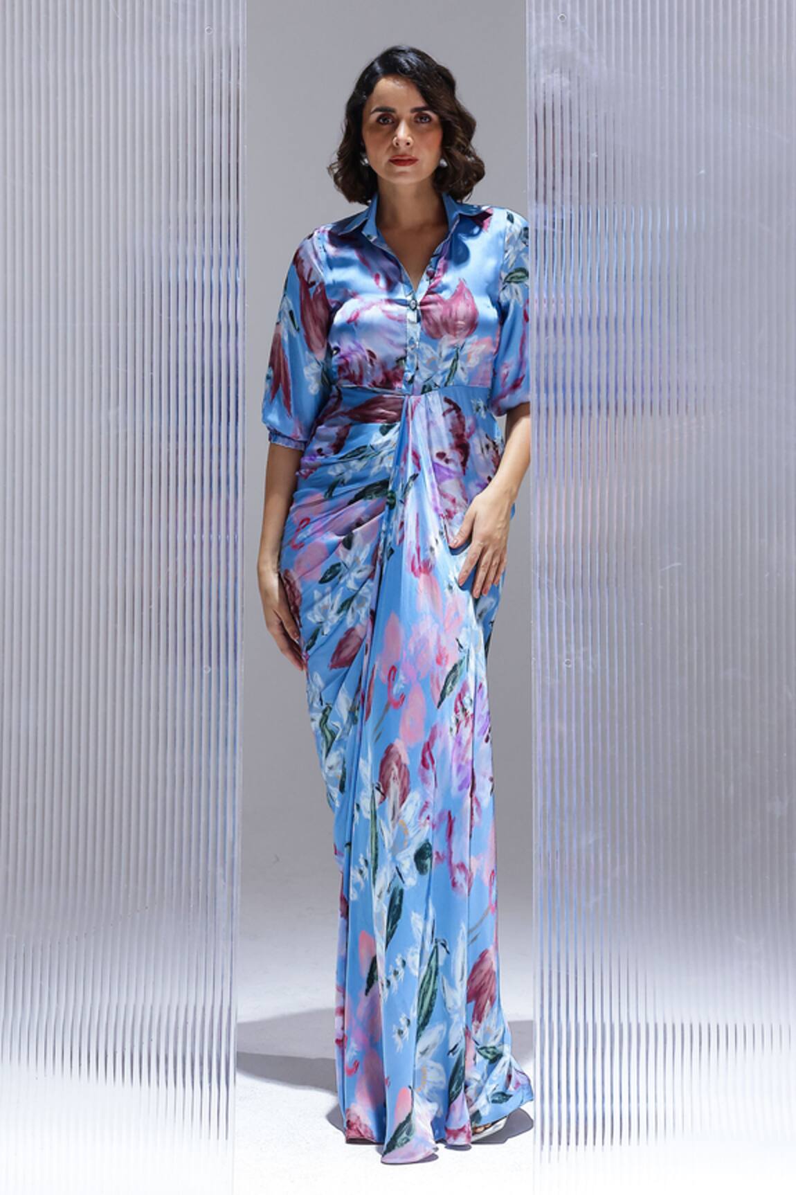 Studio Surbhi Draped Shirt Style Gown 