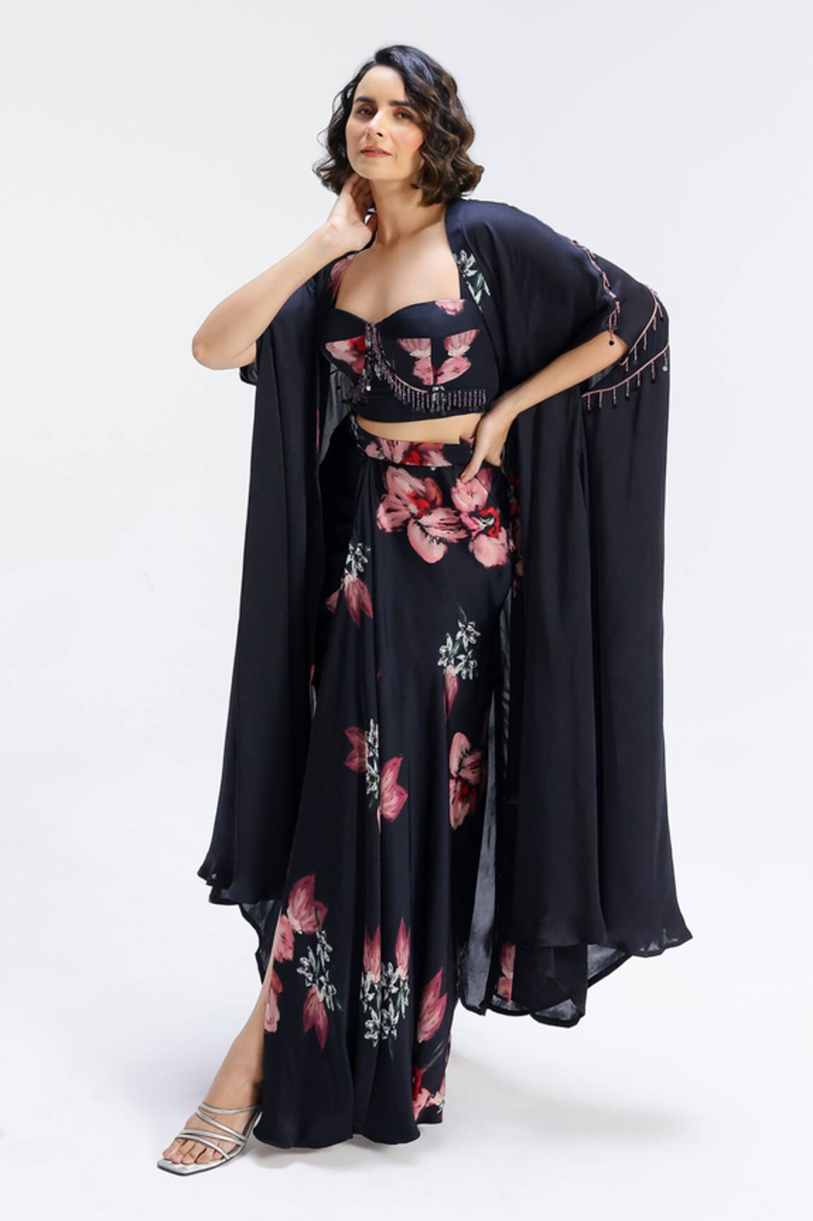 Studio Surbhi Embellished Shrug & Draped Skirt Set 