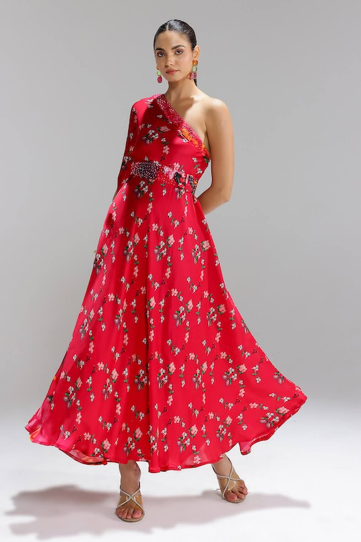 Studio Surbhi Flared One Shoulder Gown 
