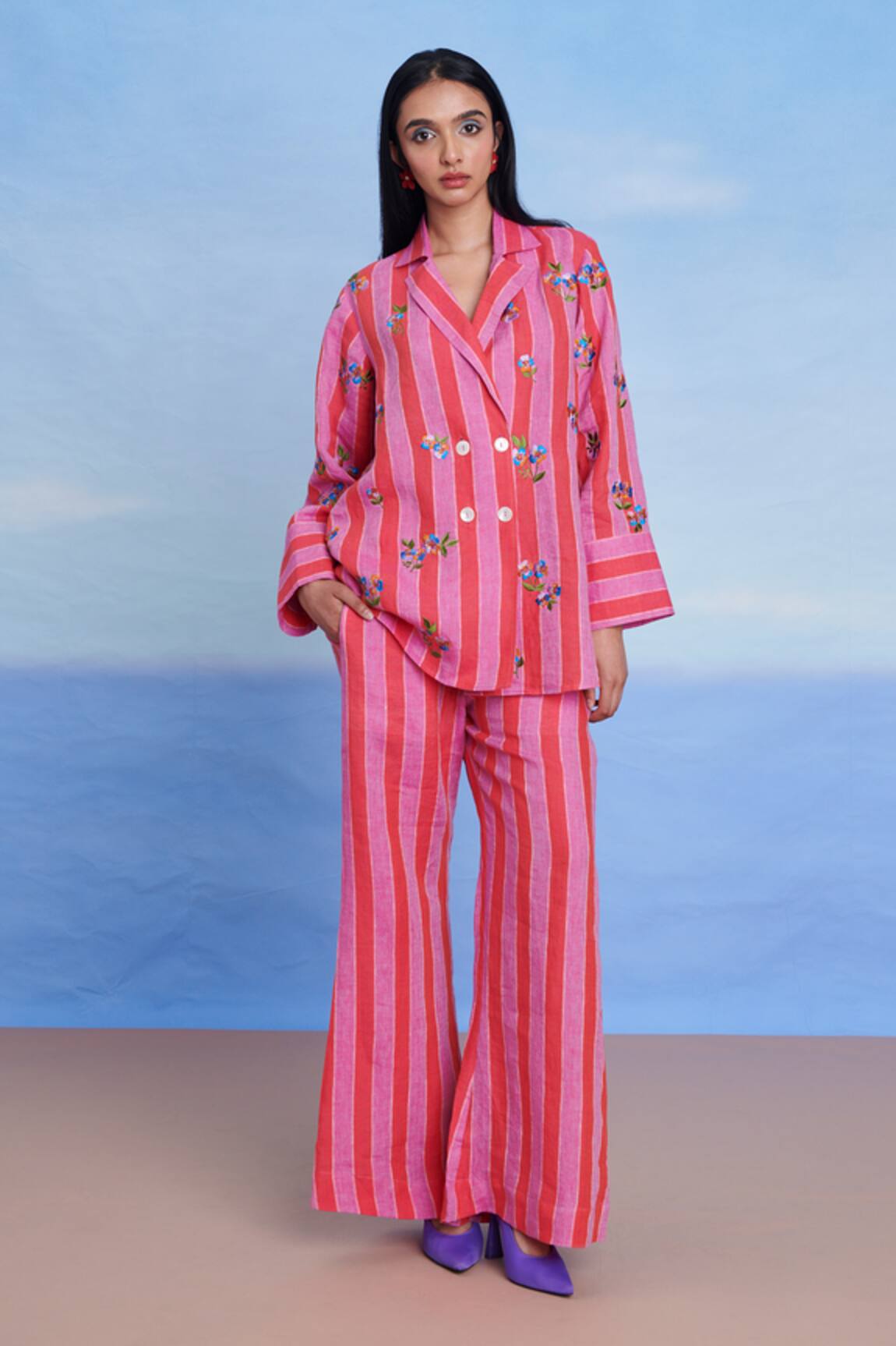 Saphed Amalfi Linen Bell Bottom Pant 