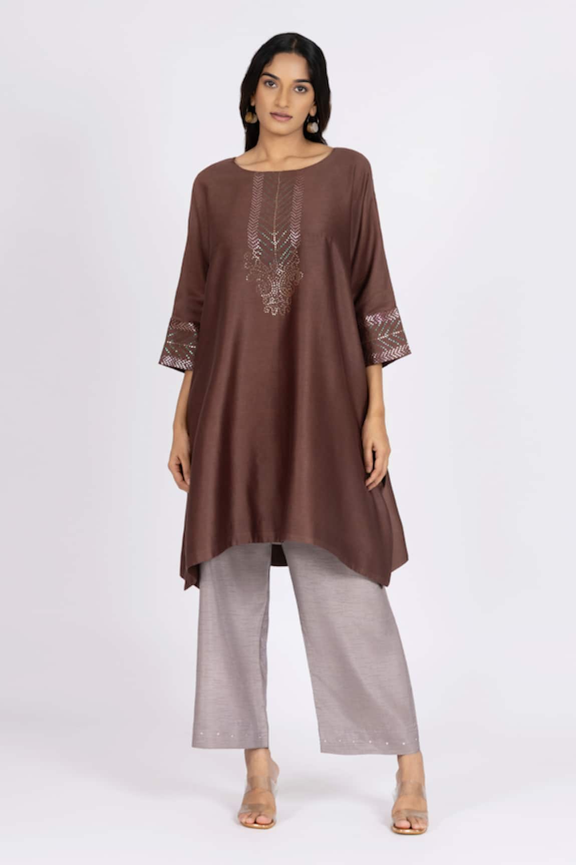 Bhavik Shah Kaamdani Embellished Kimono Kurta Set