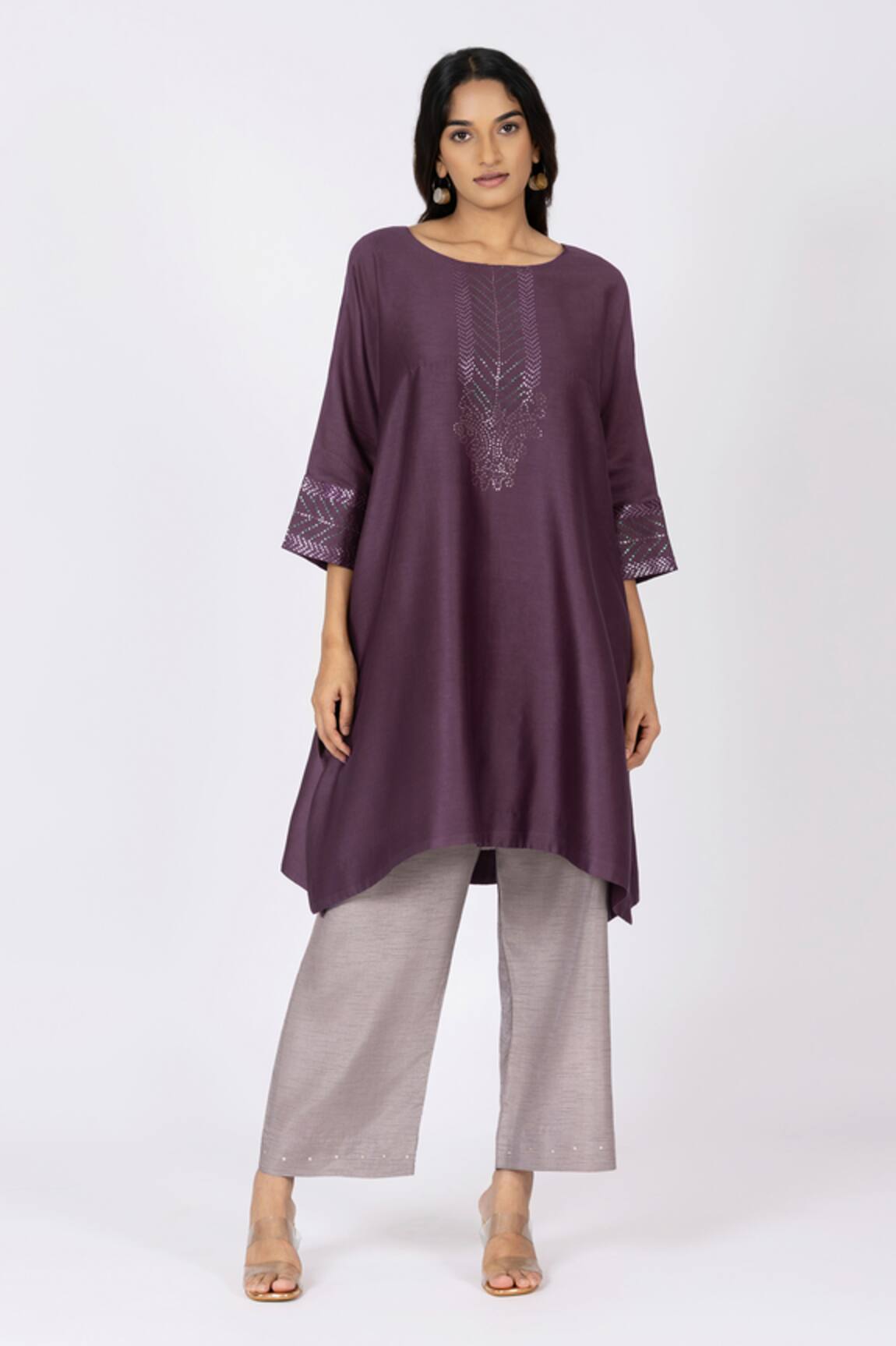 Bhavik Shah Kaamdani Embellished Kimono Kurta Set