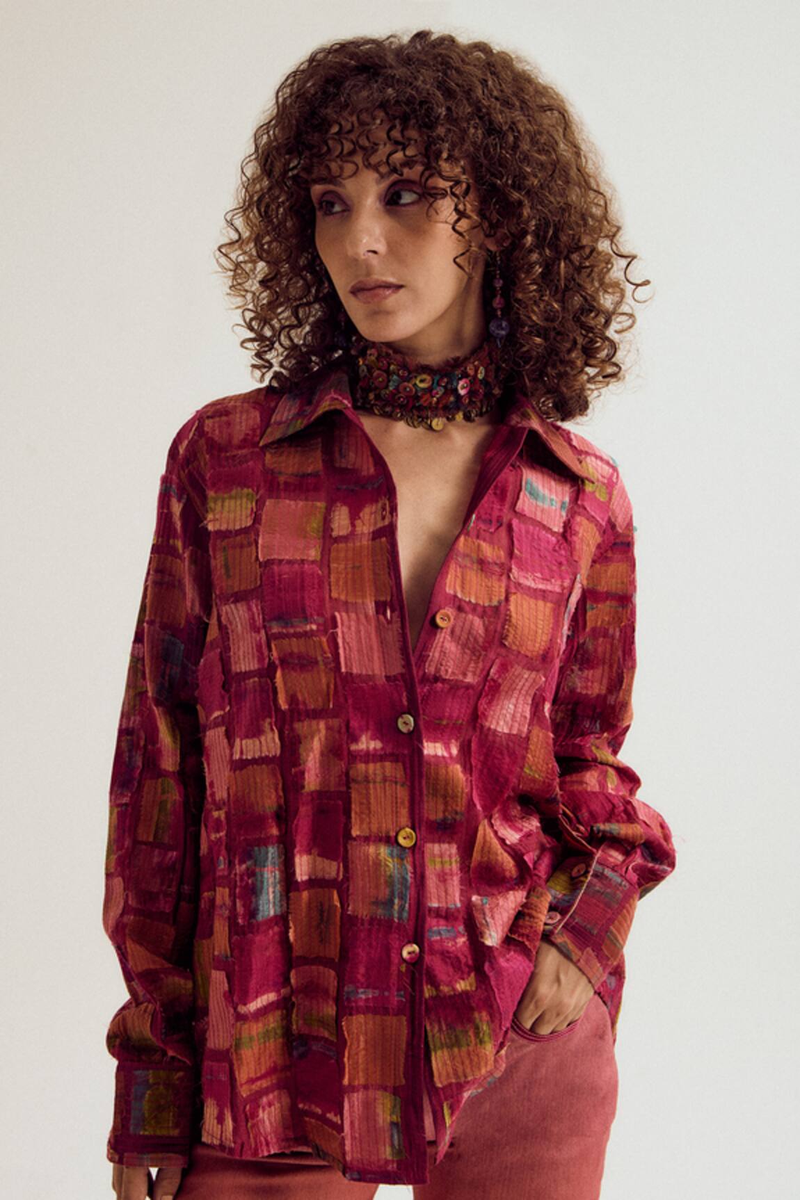 Capisvirleo Cosmos Patchwork Shirt 