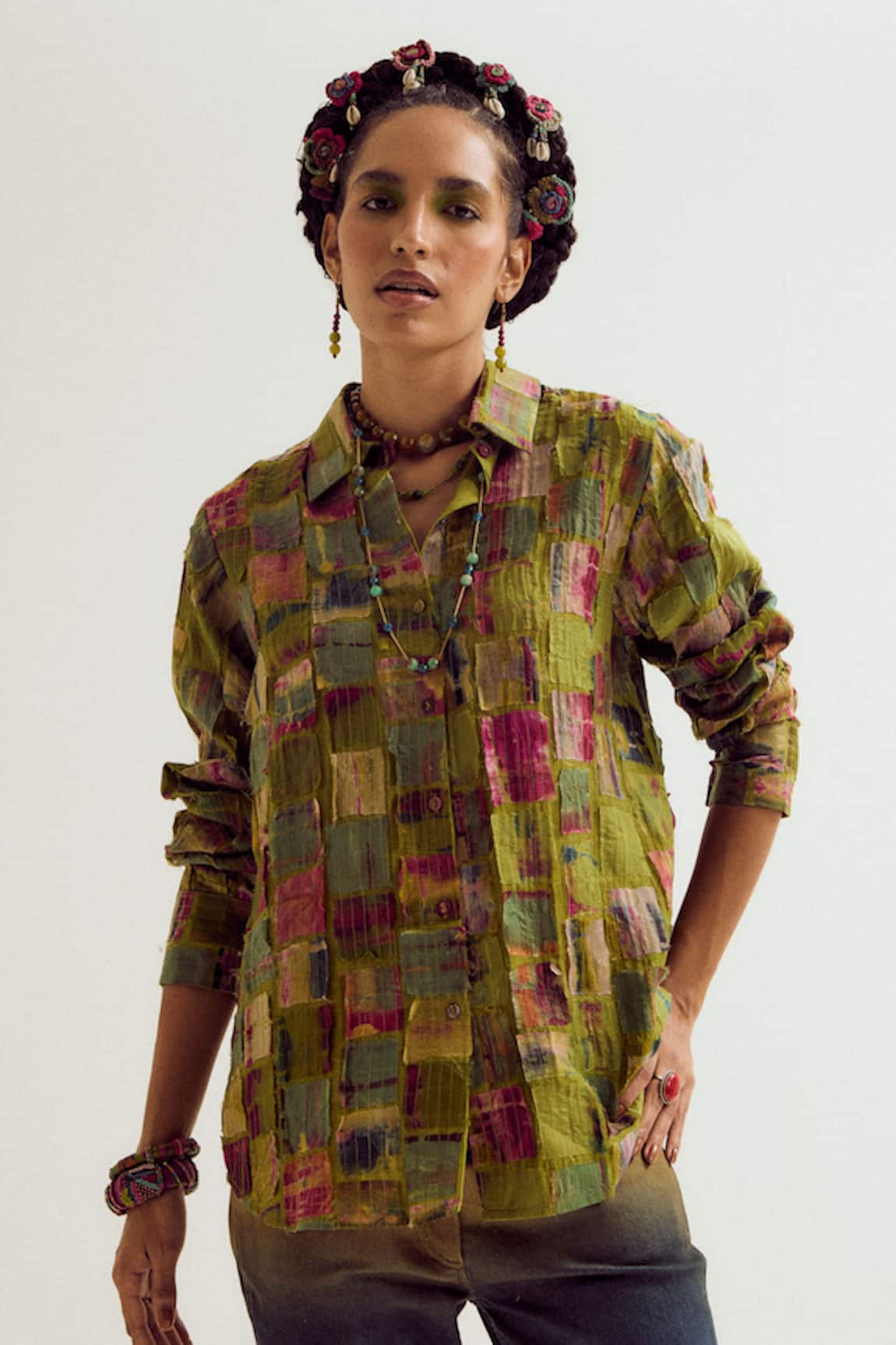 Capisvirleo Cosmos Patchwork Shirt 