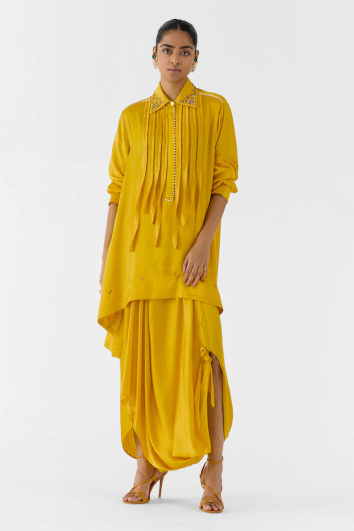 Studio Rigu Amber Asymmetric Shirt & Knot Skirt Set